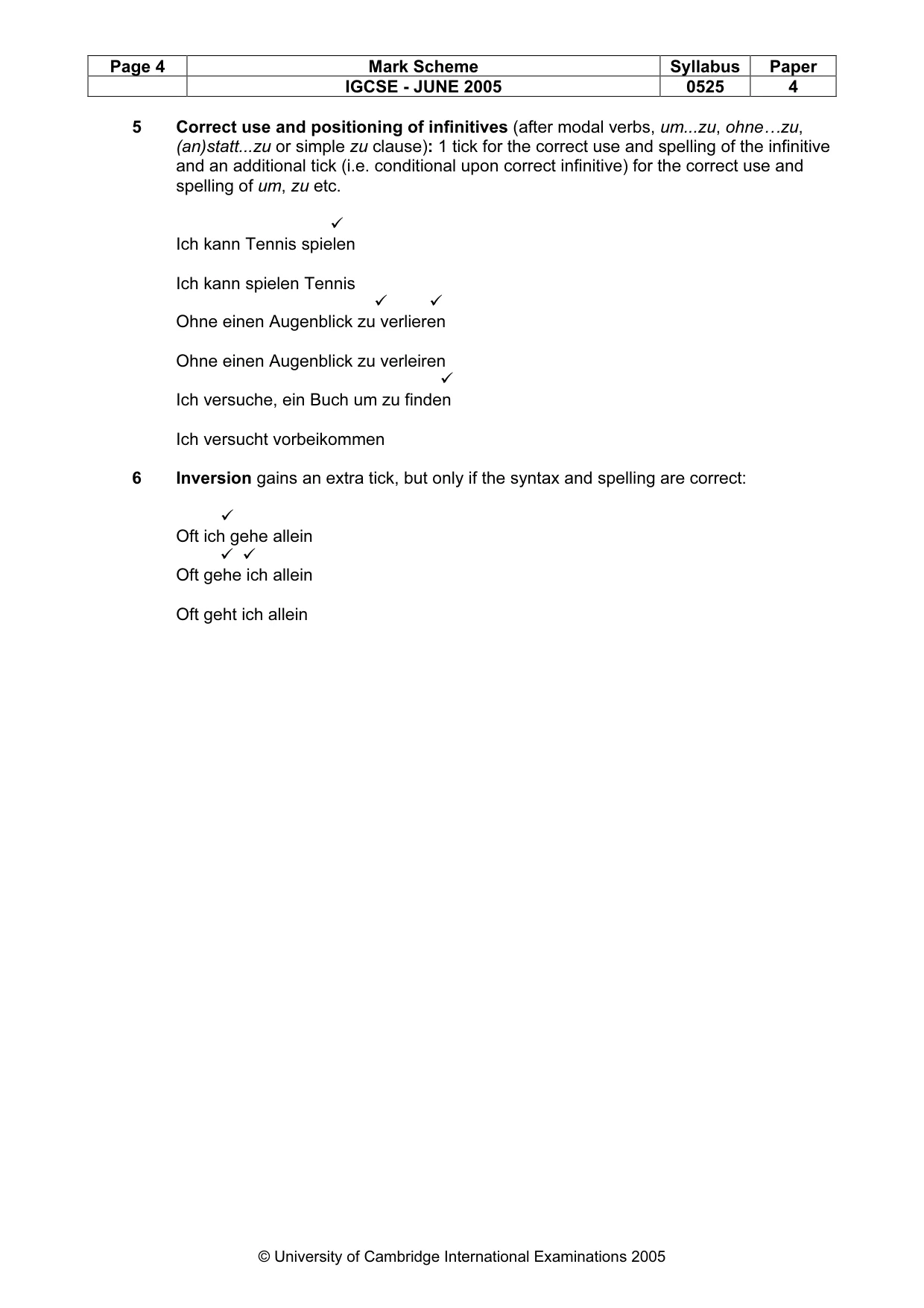 Mark scheme, page 7 of 14