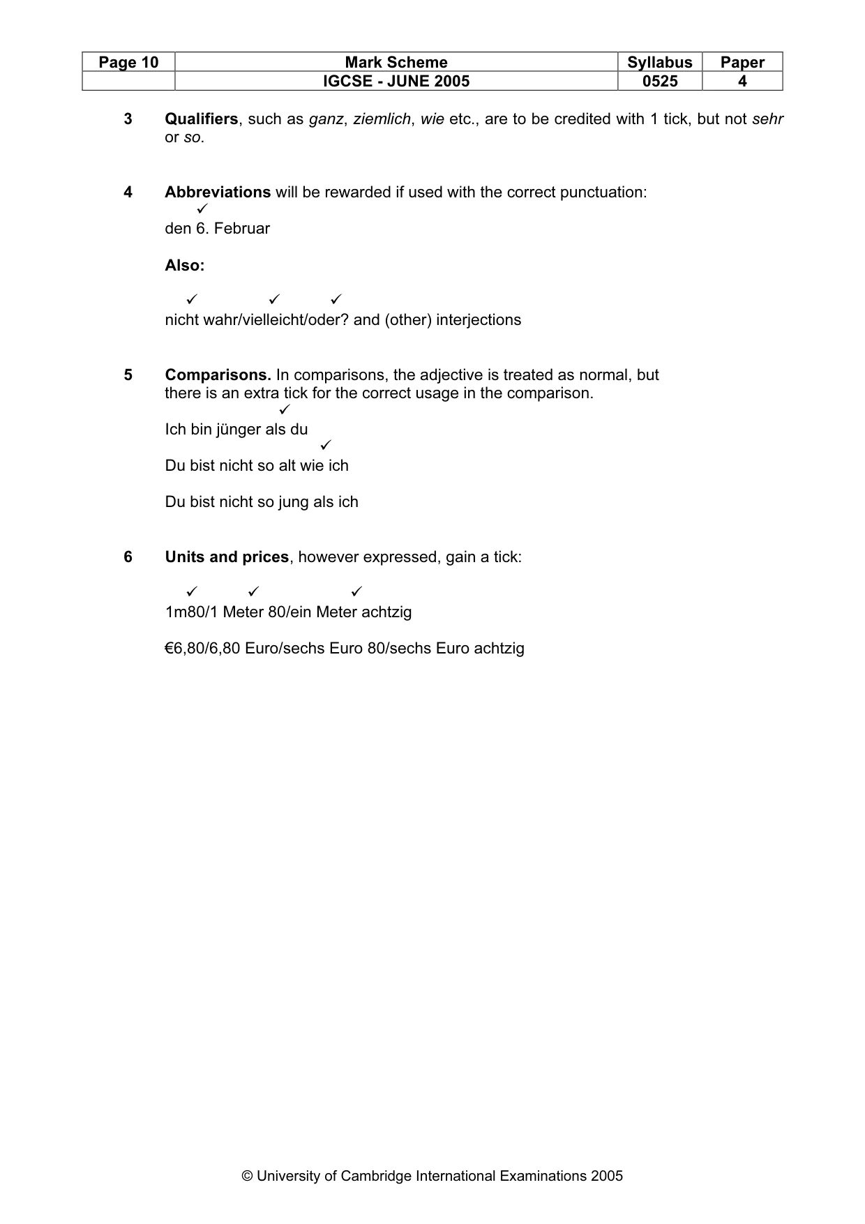 Mark scheme, page 13 of 14