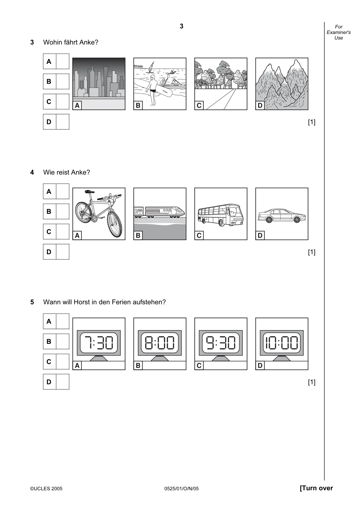 Cambridge IGCSE German - Foreign Language 0525 2005 Oct/Nov Paper 1 · Variant 1 question paper, page 3 of 12