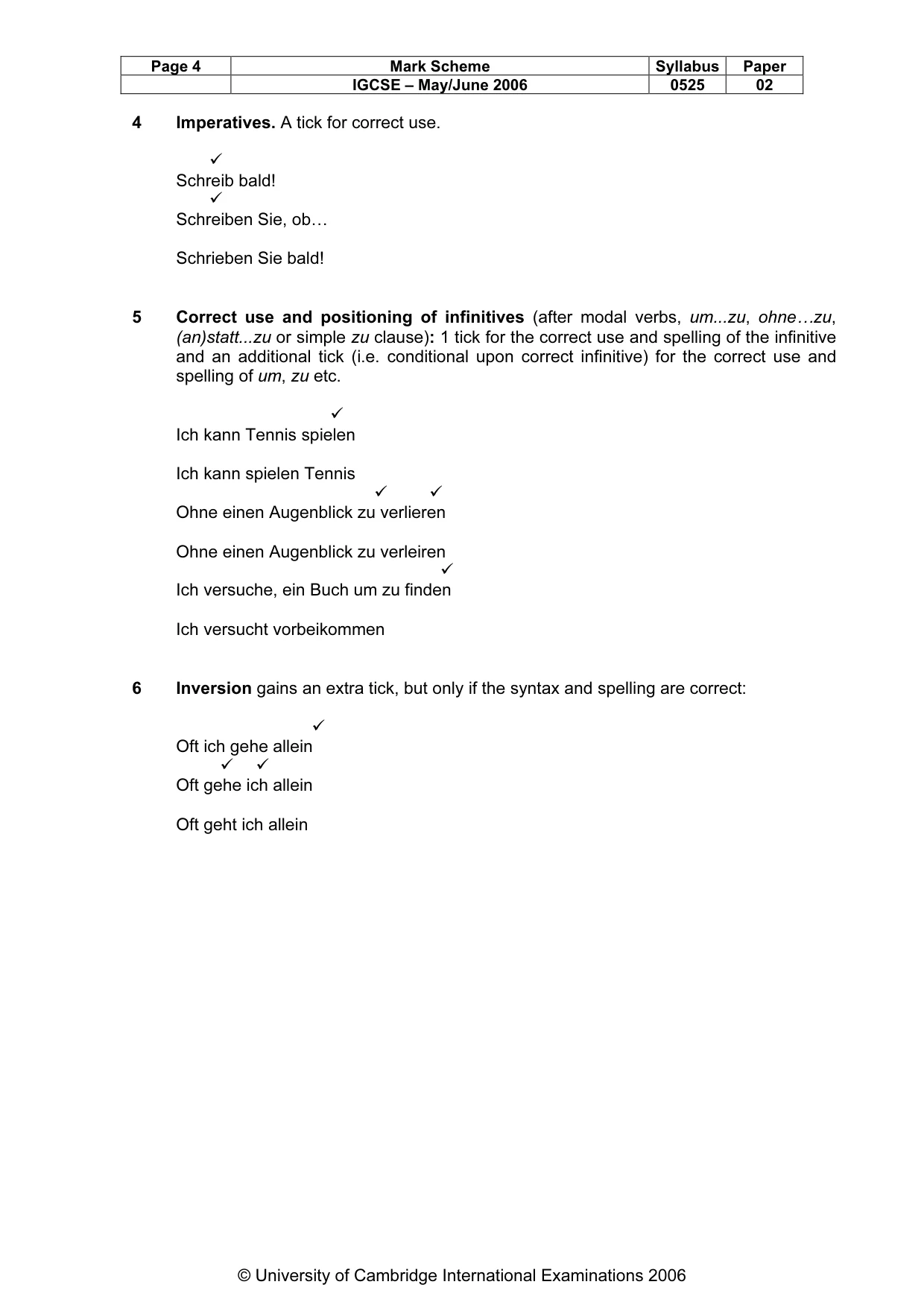 Mark scheme, page 5 of 12