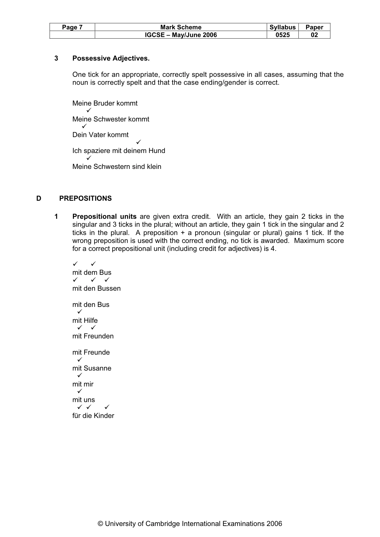 Mark scheme, page 8 of 12