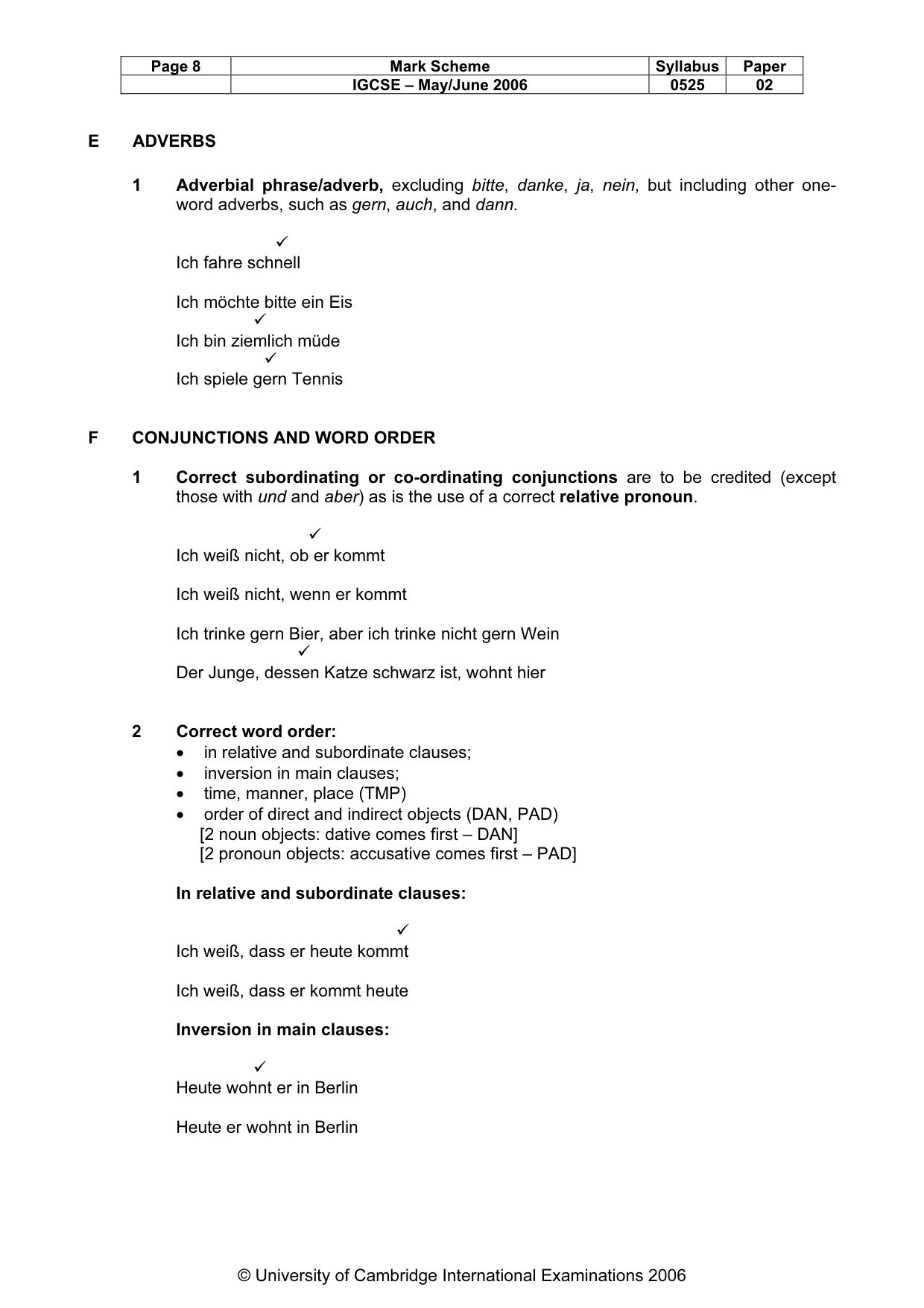 Mark scheme, page 9 of 12