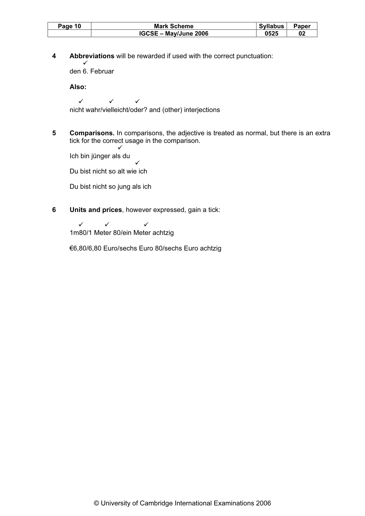 Mark scheme, page 11 of 12
