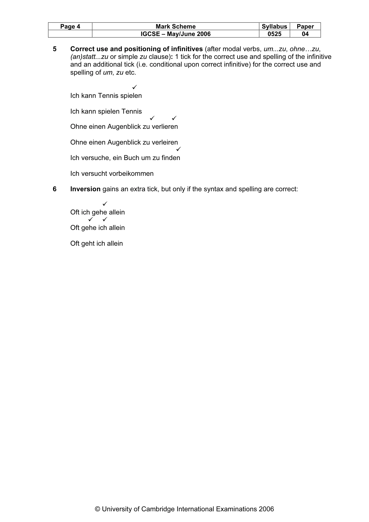 Mark scheme, page 5 of 12