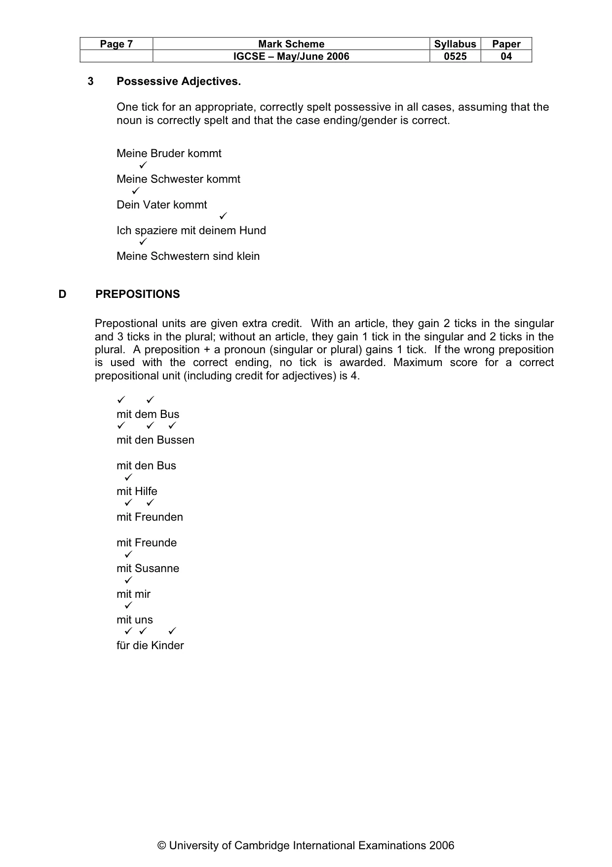 Mark scheme, page 8 of 12