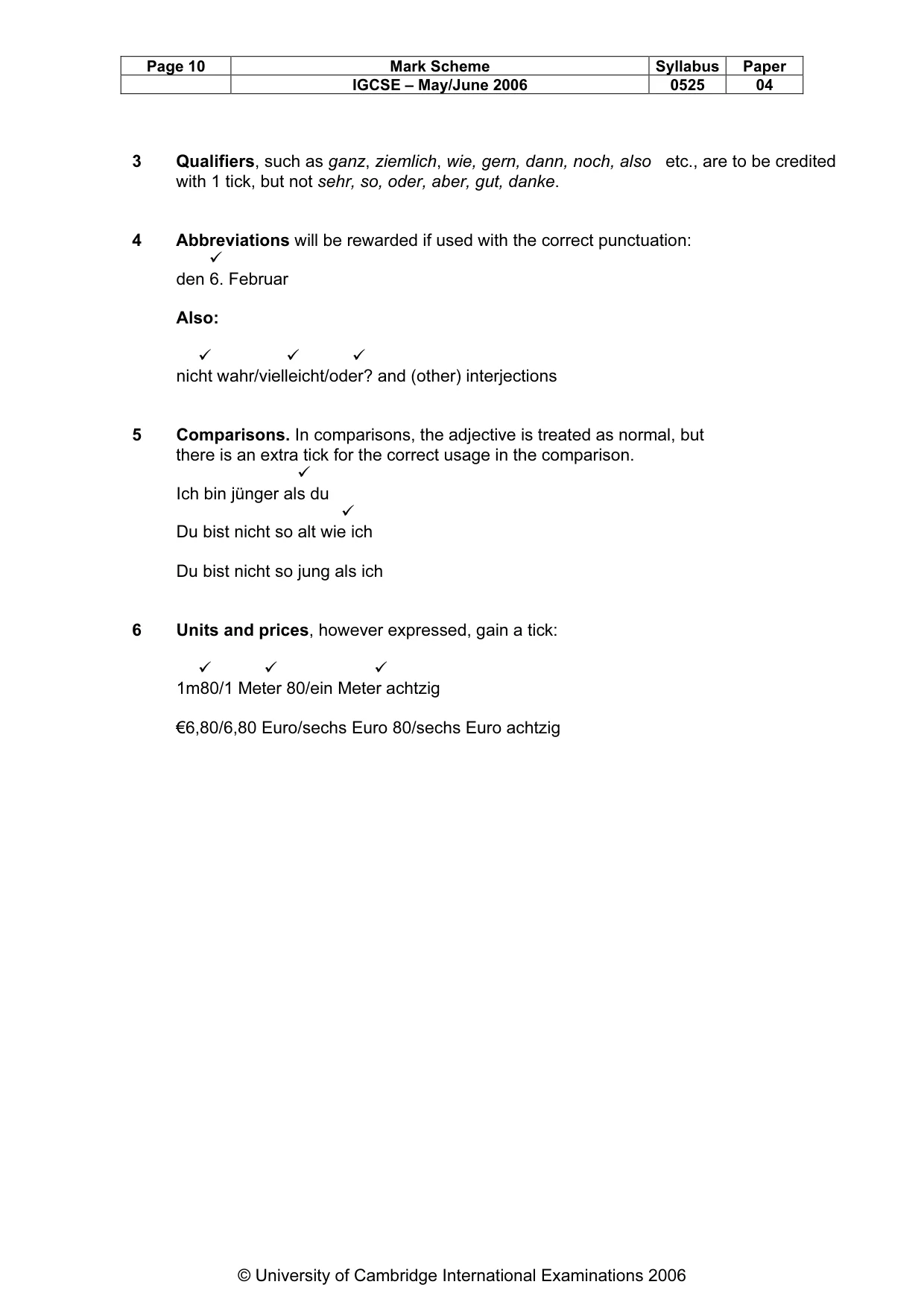 Mark scheme, page 11 of 12