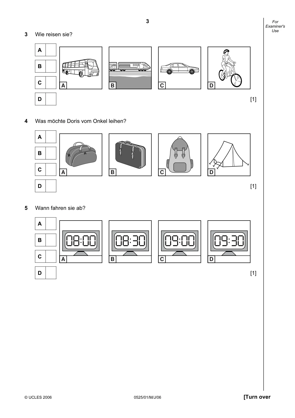 Cambridge IGCSE German - Foreign Language 0525 2006 May/June Paper 1 · Variant 1 question paper, page 3 of 12
