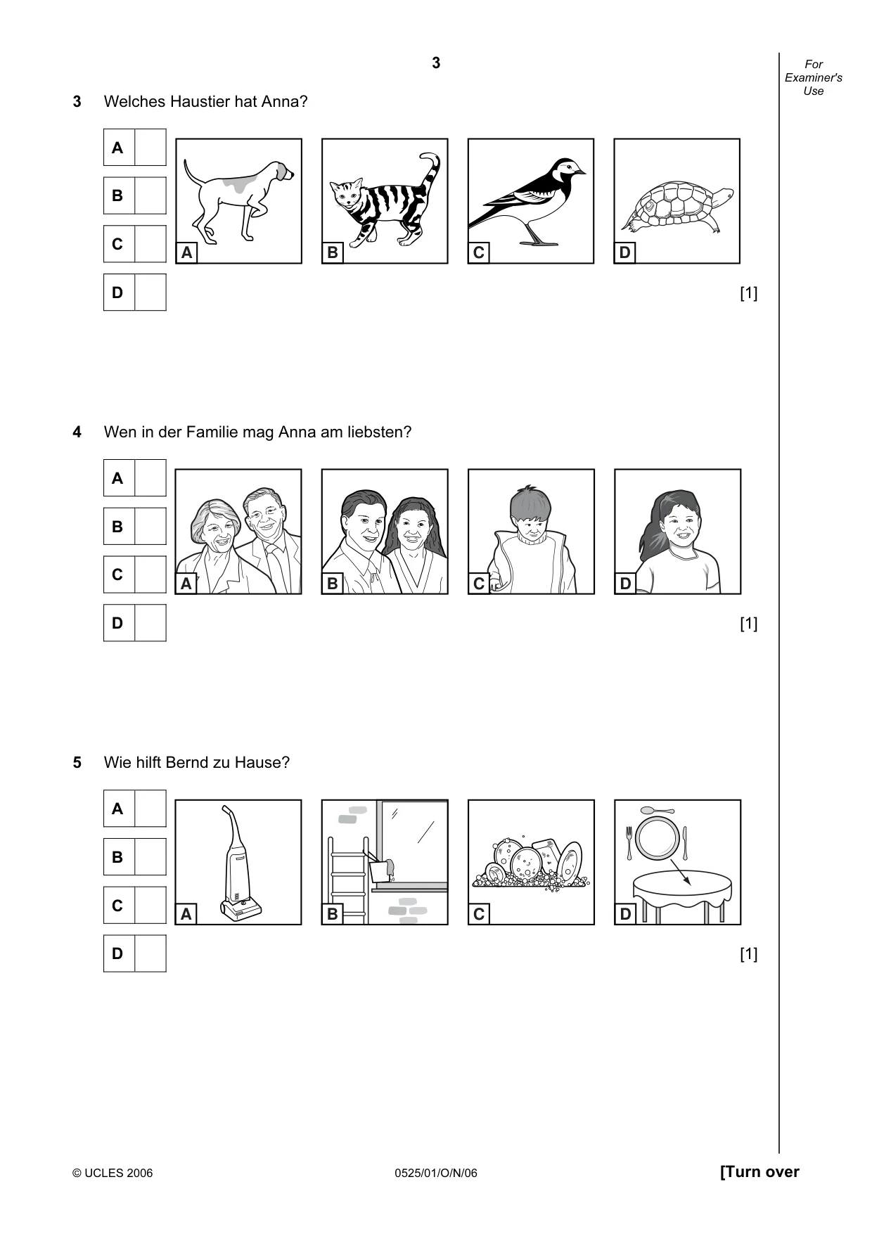Cambridge IGCSE German - Foreign Language 0525 2006 Oct/Nov Paper 1 · Variant 1 question paper, page 3 of 12