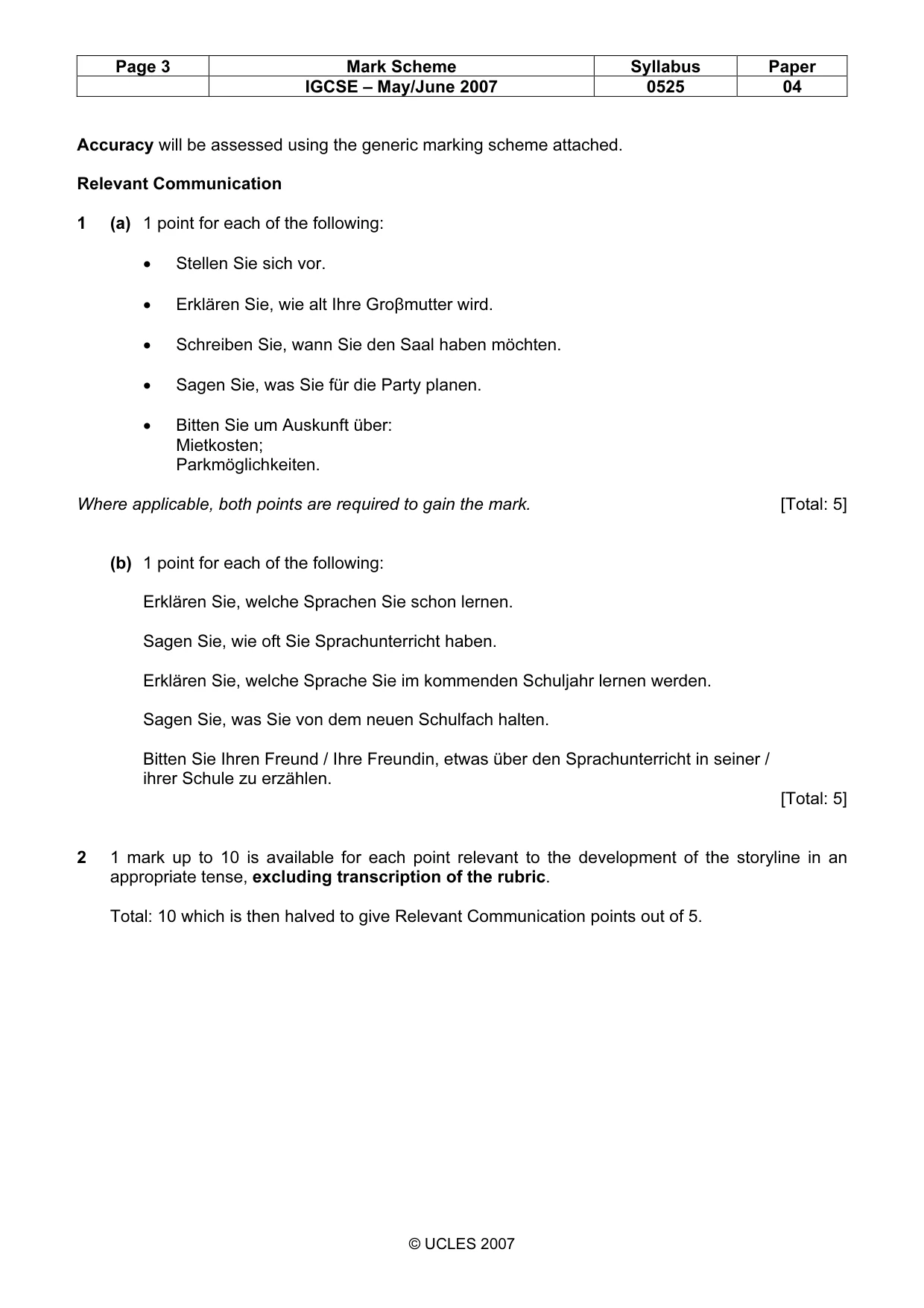 Mark scheme, page 3 of 13