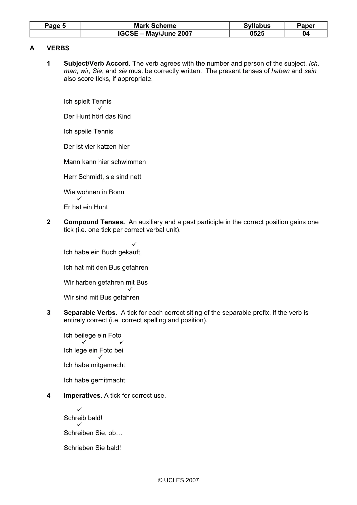 Mark scheme, page 5 of 13