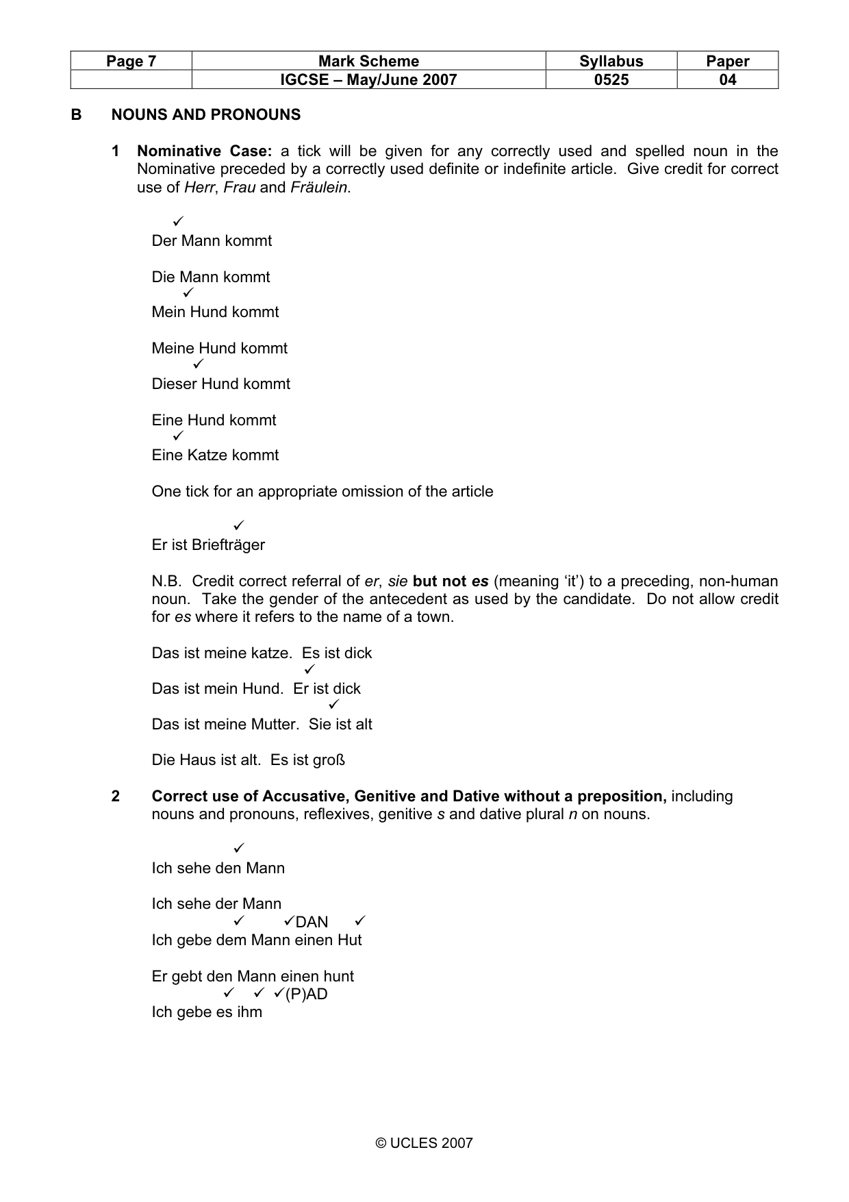 Mark scheme, page 7 of 13