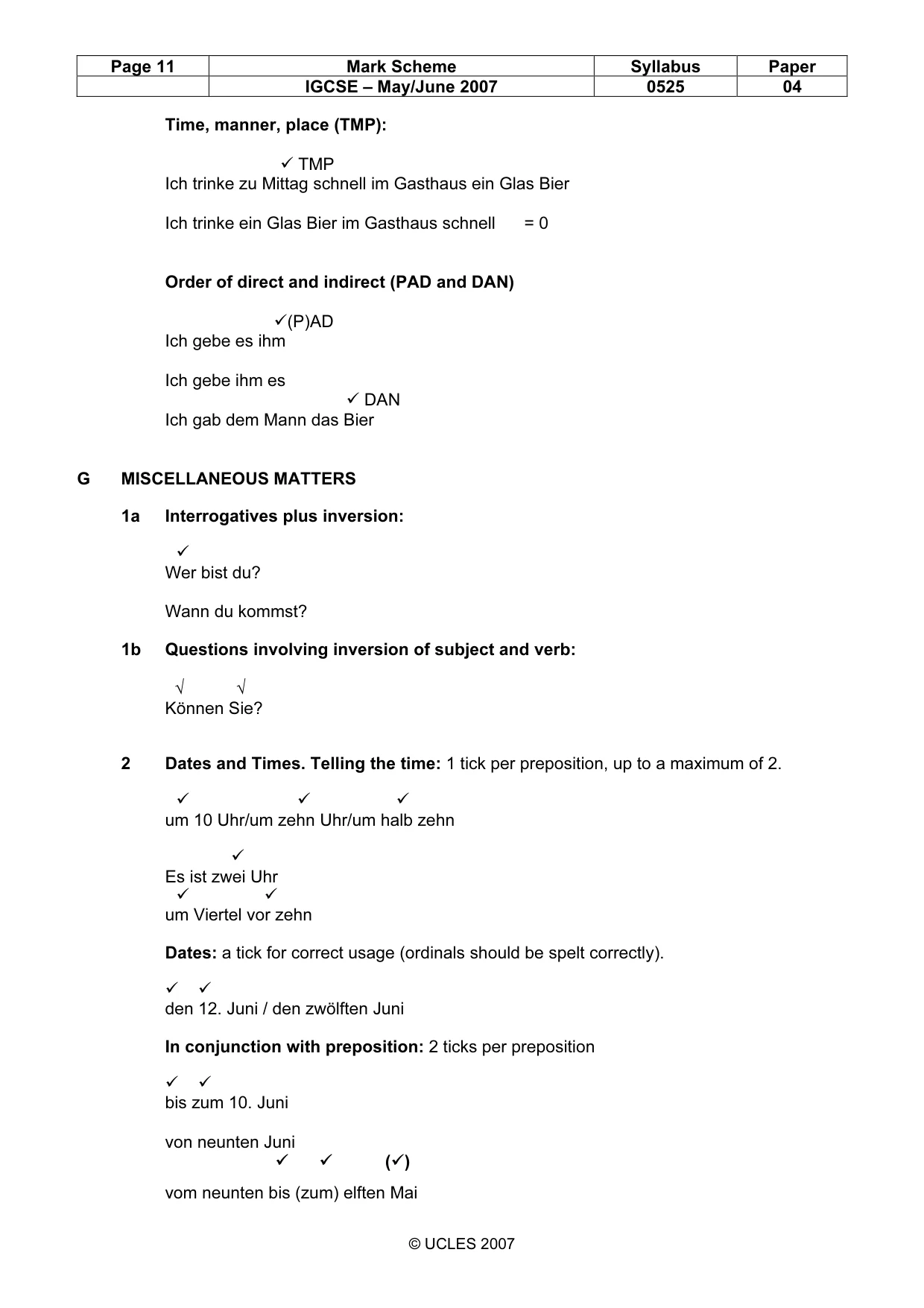 Mark scheme, page 11 of 13