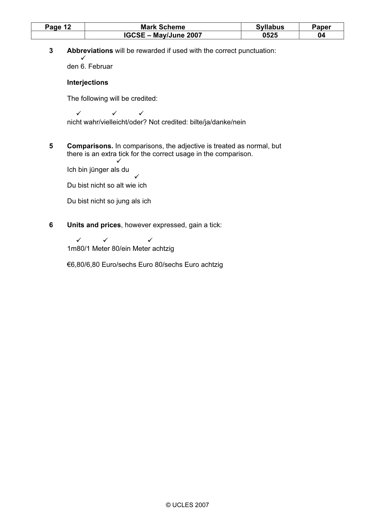 Mark scheme, page 12 of 13