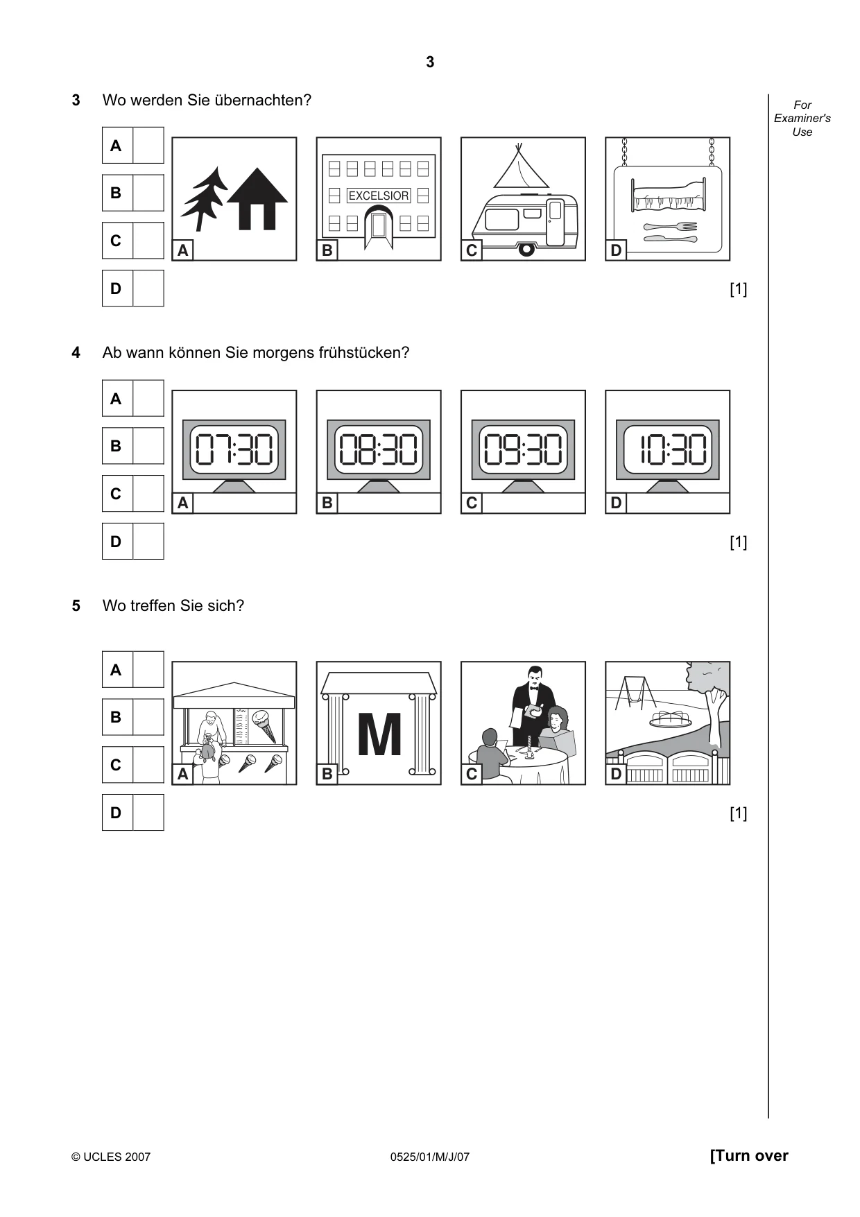 Cambridge IGCSE German - Foreign Language 0525 2007 May/June Paper 1 · Variant 1 question paper, page 3 of 12
