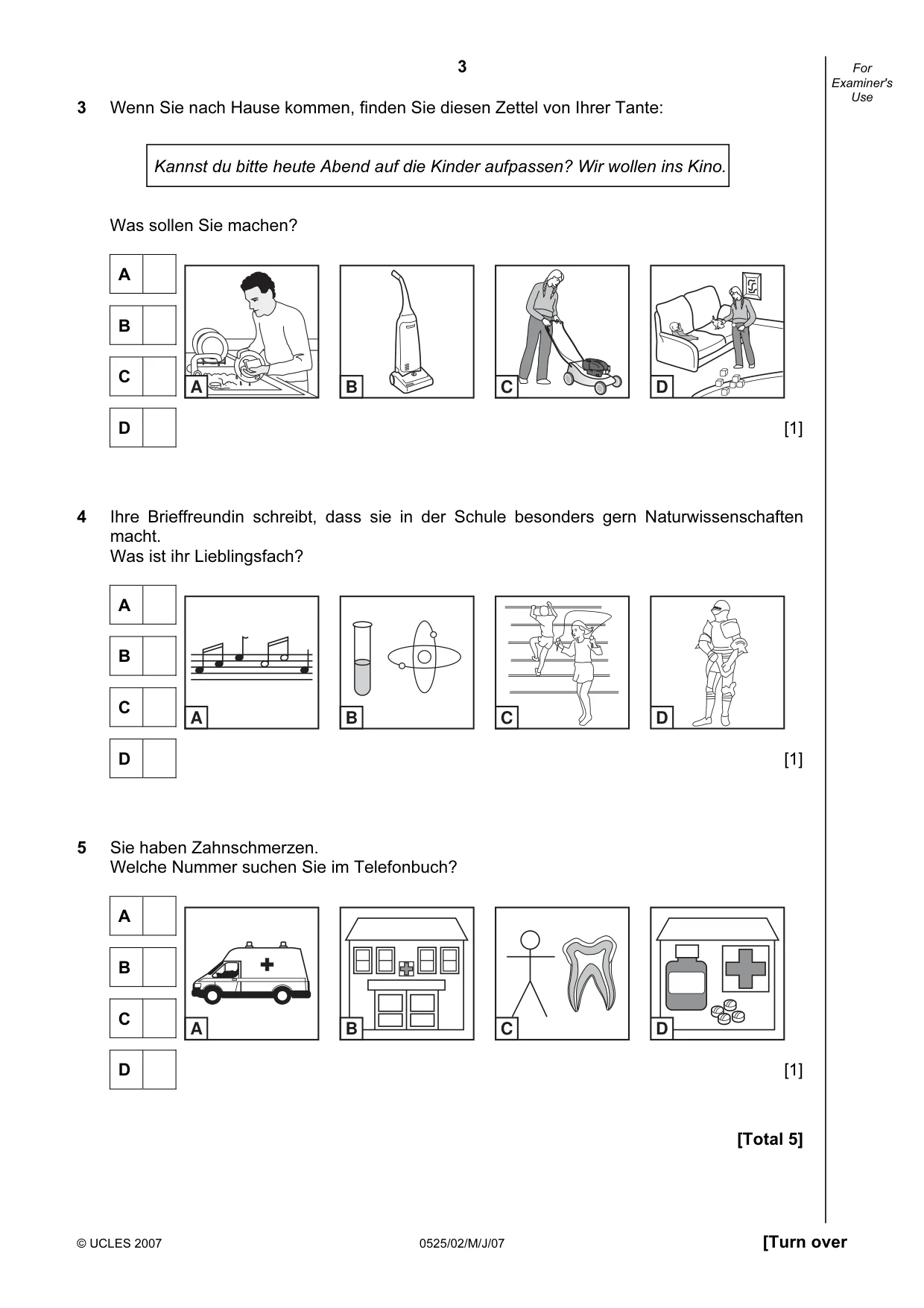 Cambridge IGCSE German - Foreign Language 0525 2007 May/June Paper 2 · Variant 1 question paper, page 3 of 16