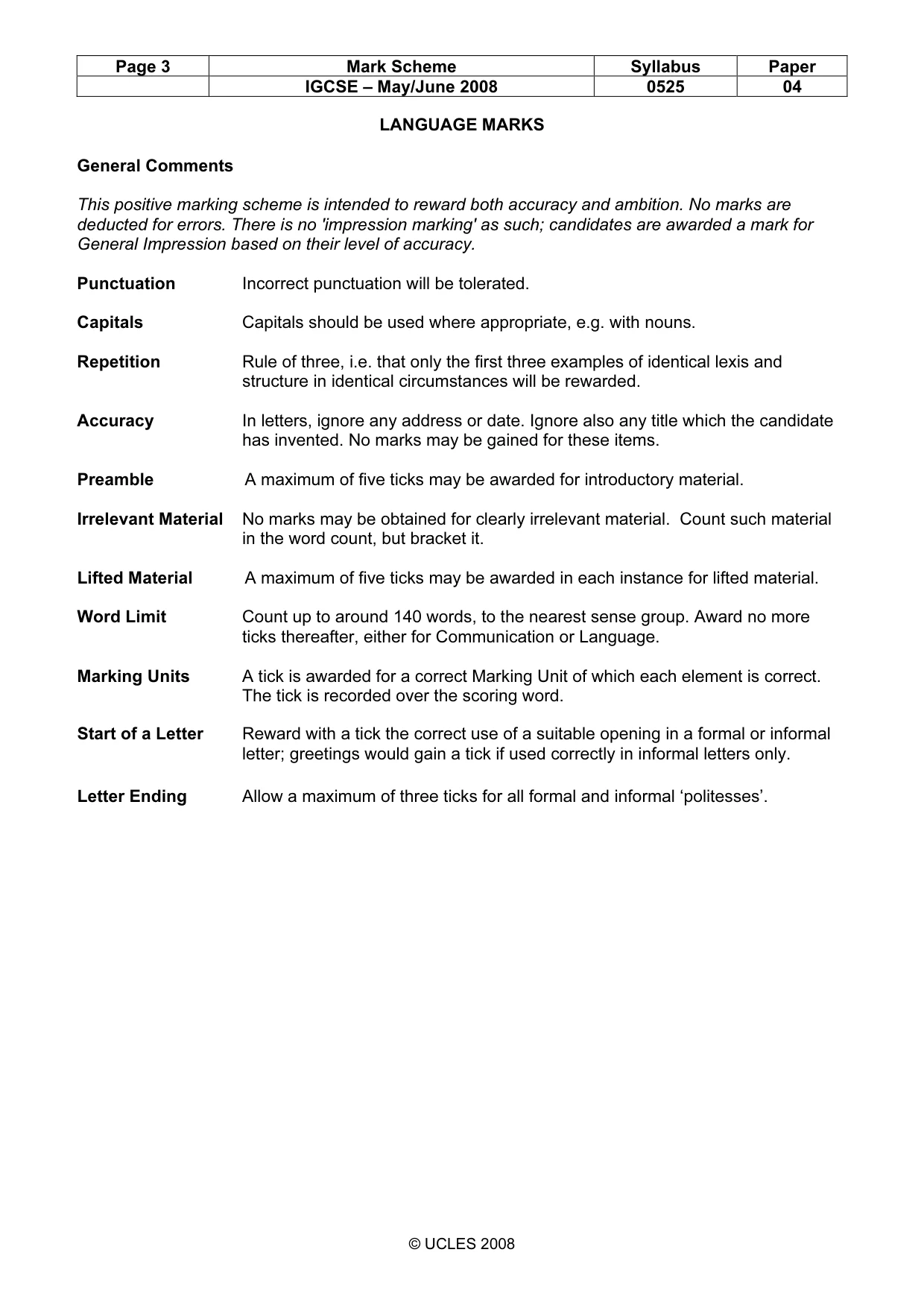 Mark scheme, page 3 of 10