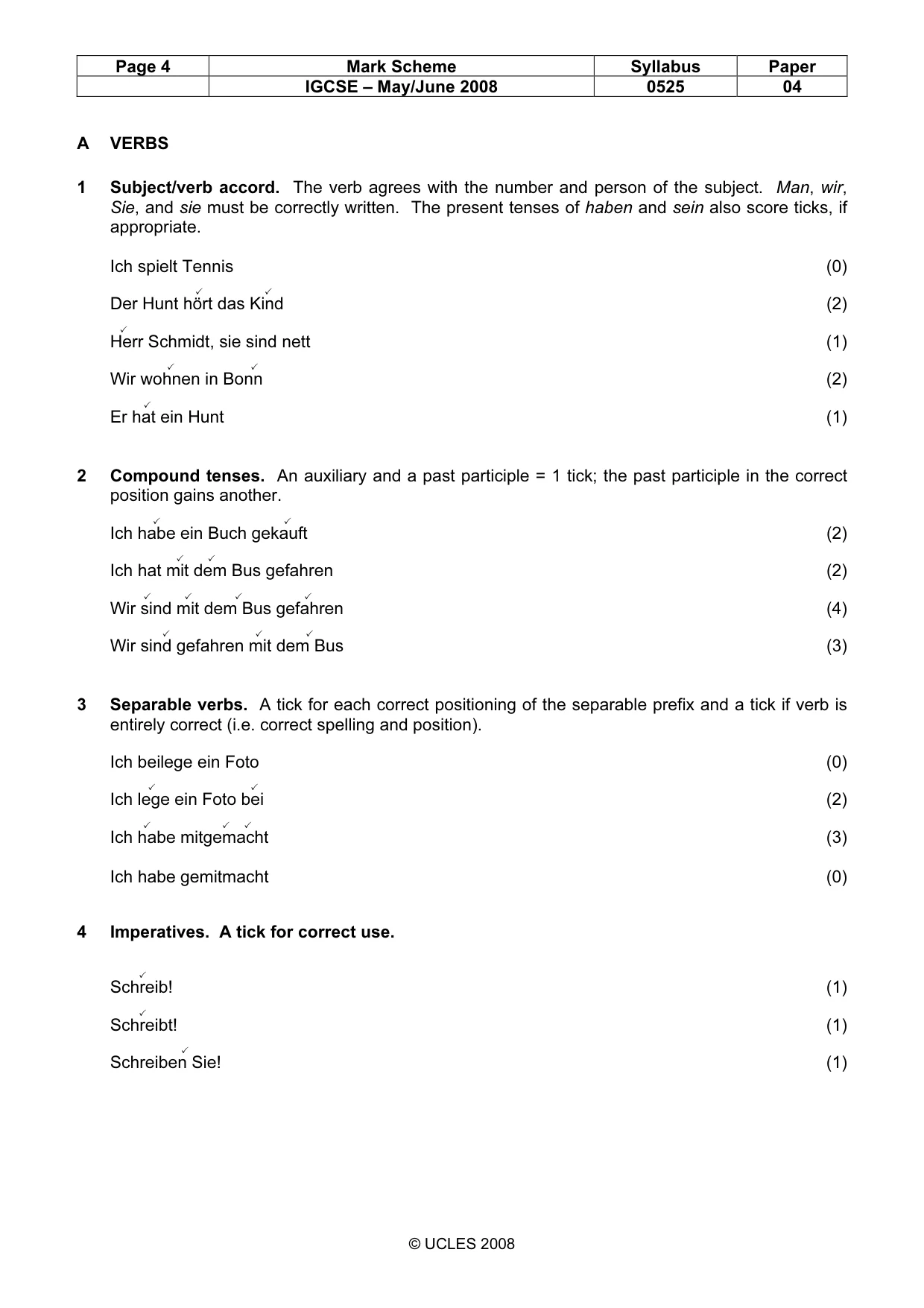 Mark scheme, page 4 of 10