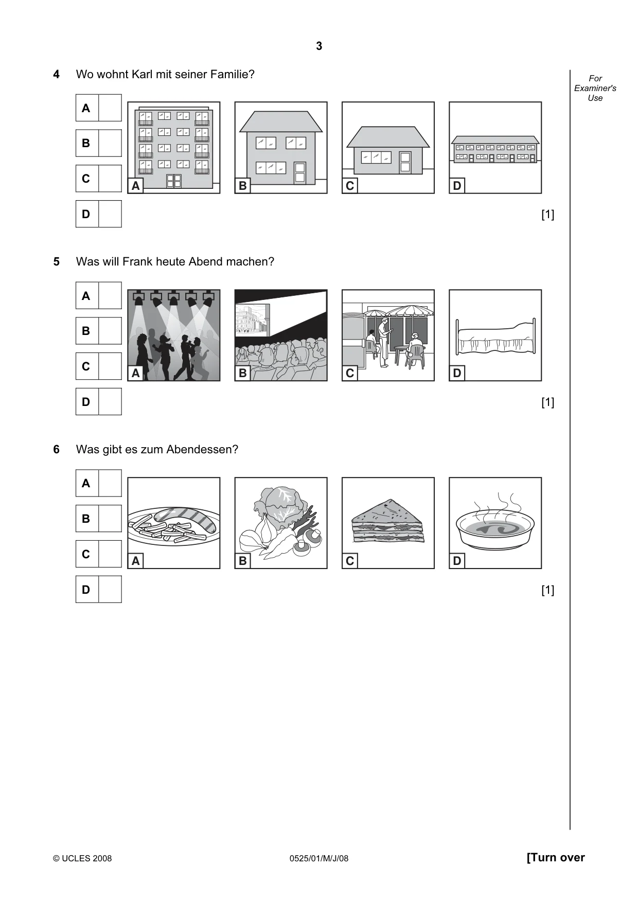 Cambridge IGCSE German - Foreign Language 0525 2008 May/June Paper 1 · Variant 1 question paper, page 3 of 12