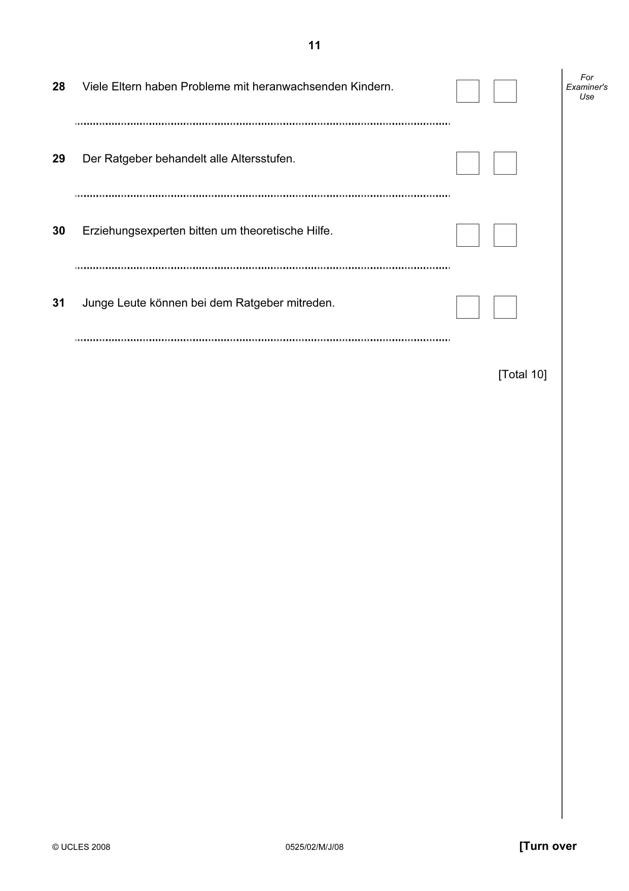 Cambridge IGCSE German - Foreign Language 0525 2008 May/June Paper 2 · Variant 1 question paper, page 11 of 16
