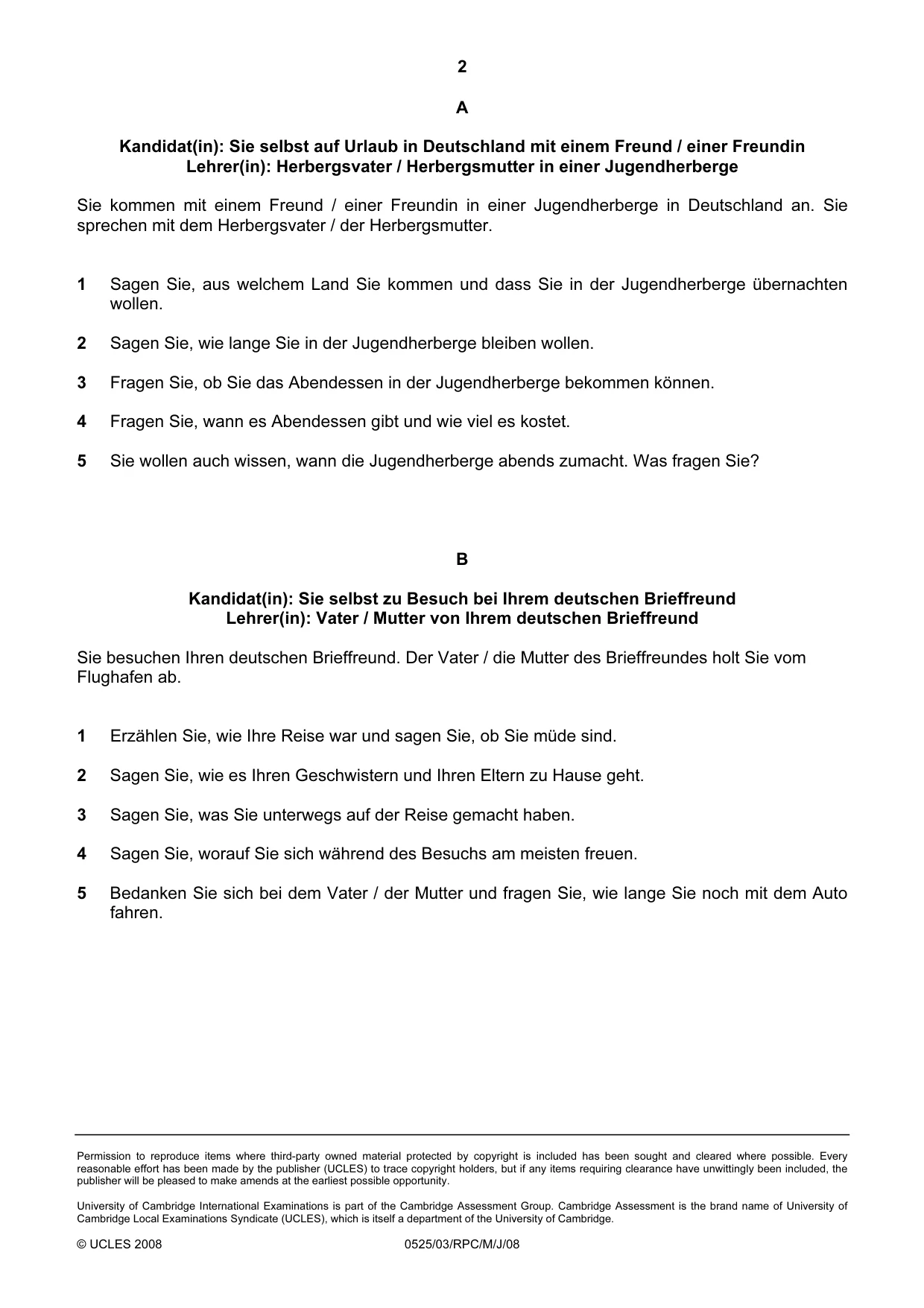 Cambridge IGCSE German - Foreign Language 0525 2008 May/June Paper 3 · Variant 1 question paper, page 12 of 18