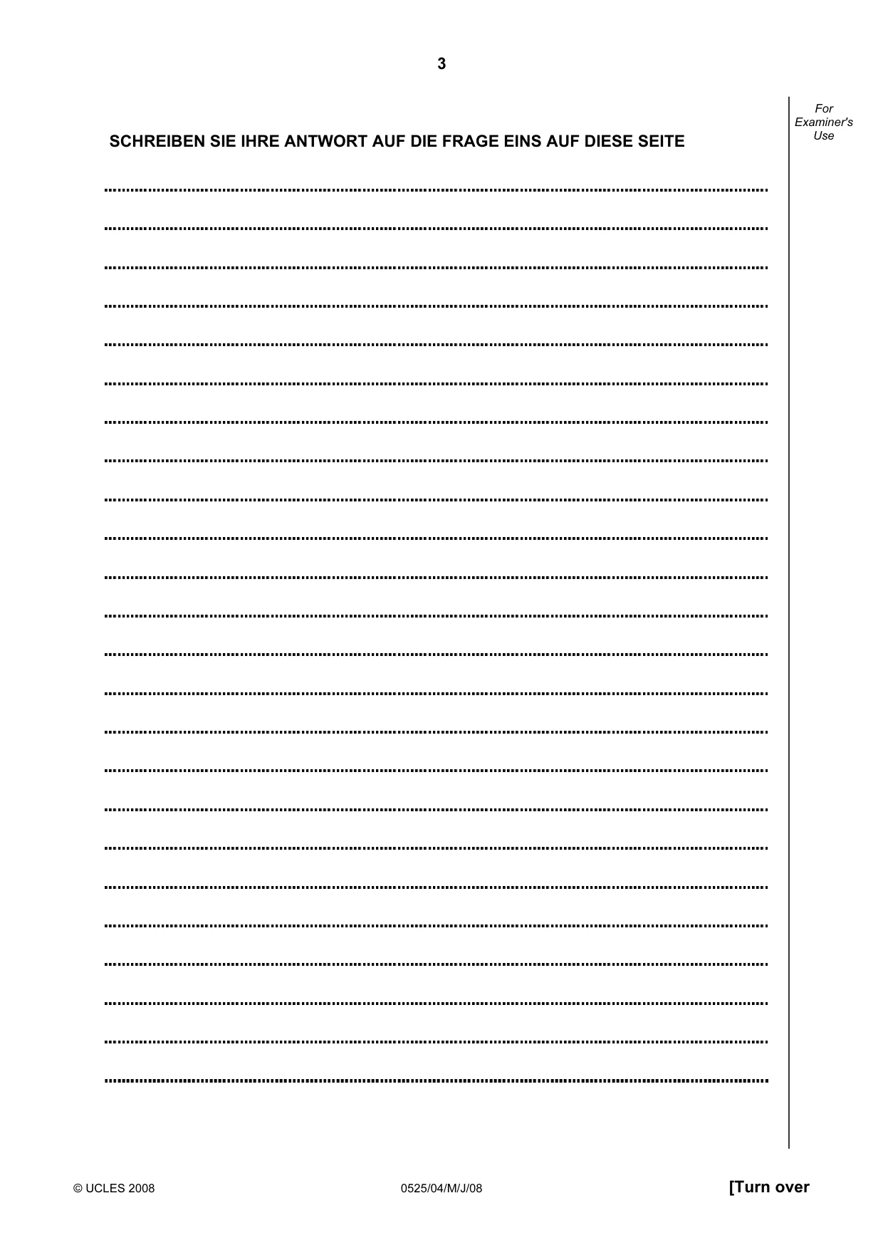 Cambridge IGCSE German - Foreign Language 0525 2008 May/June Paper 4 · Variant 1 question paper, page 3 of 4