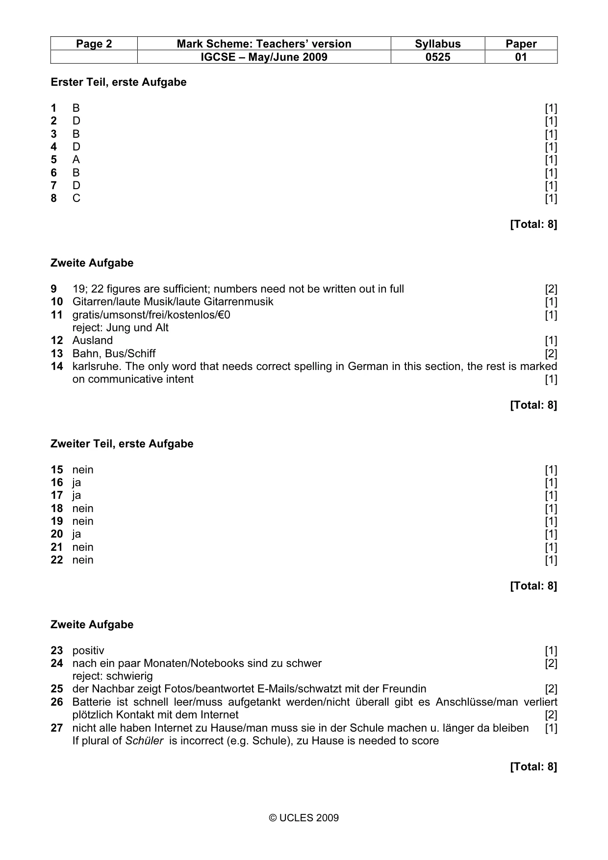 Mark scheme, page 2 of 11