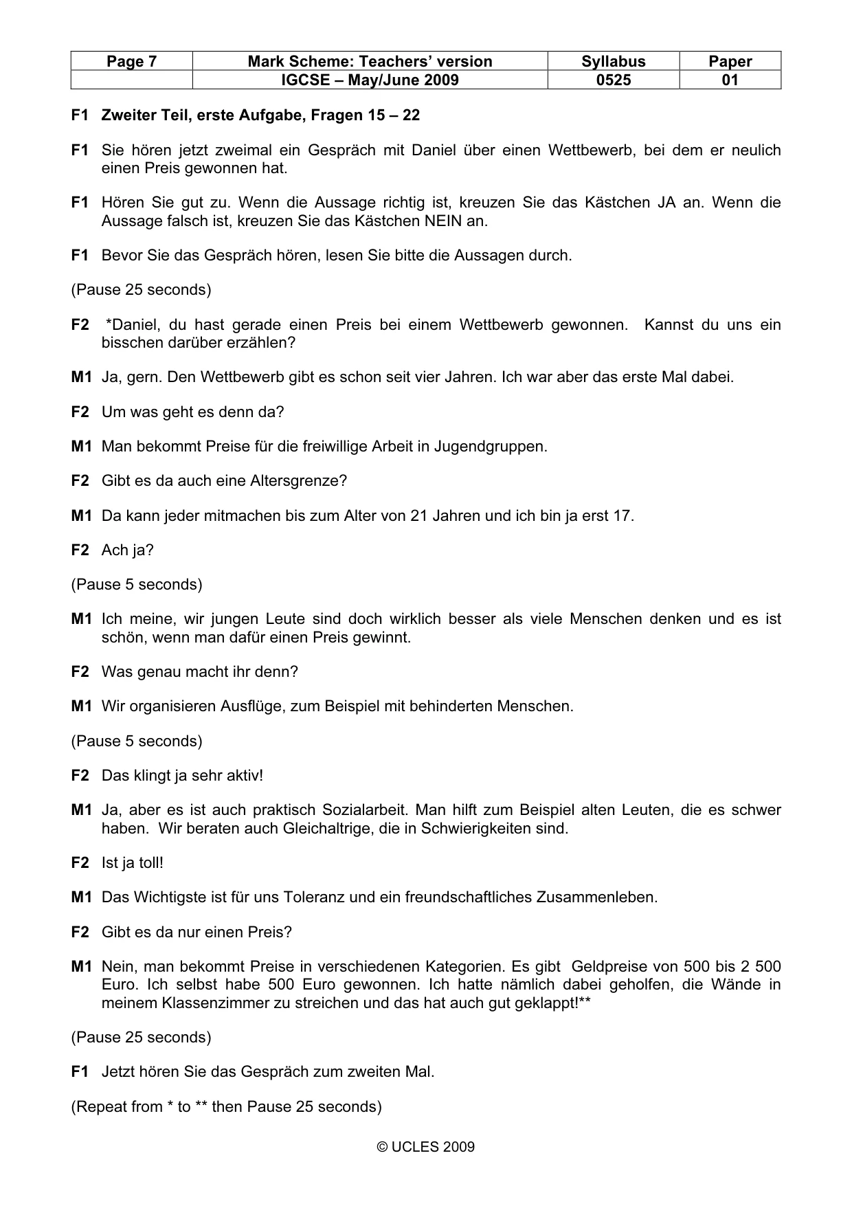Mark scheme, page 7 of 11