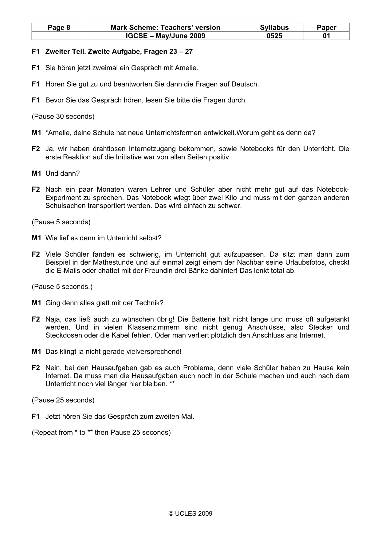 Mark scheme, page 8 of 11