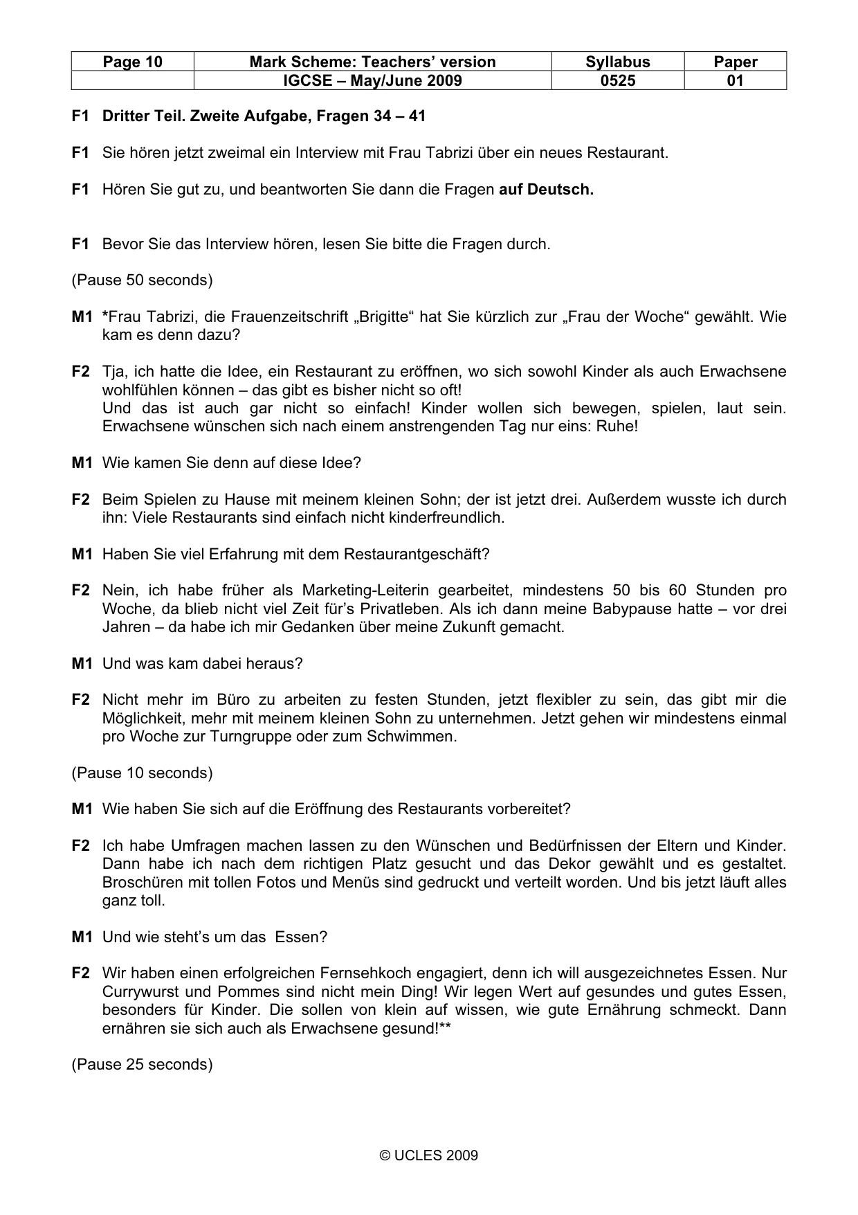 Mark scheme, page 10 of 11