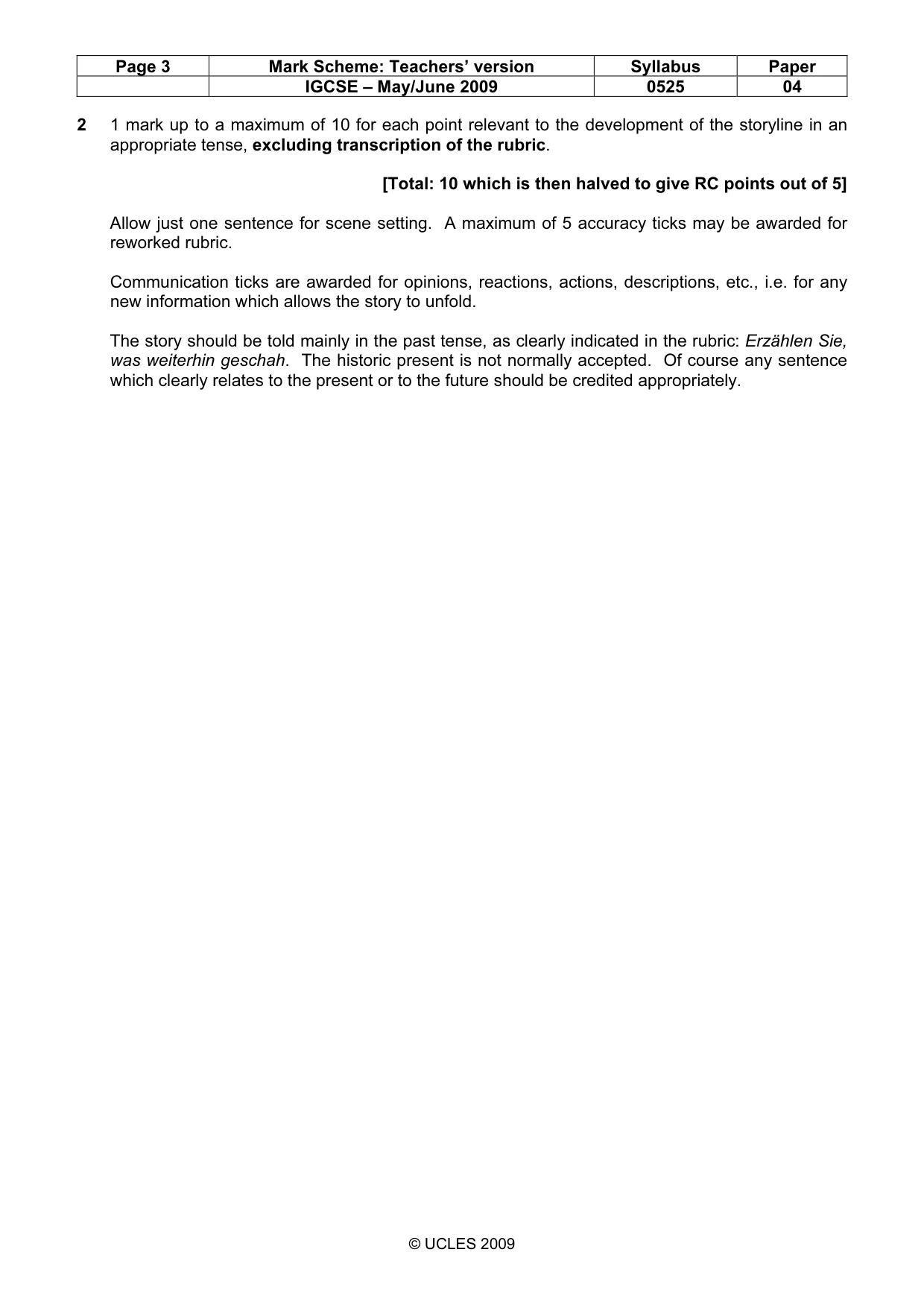 Mark scheme, page 3 of 11
