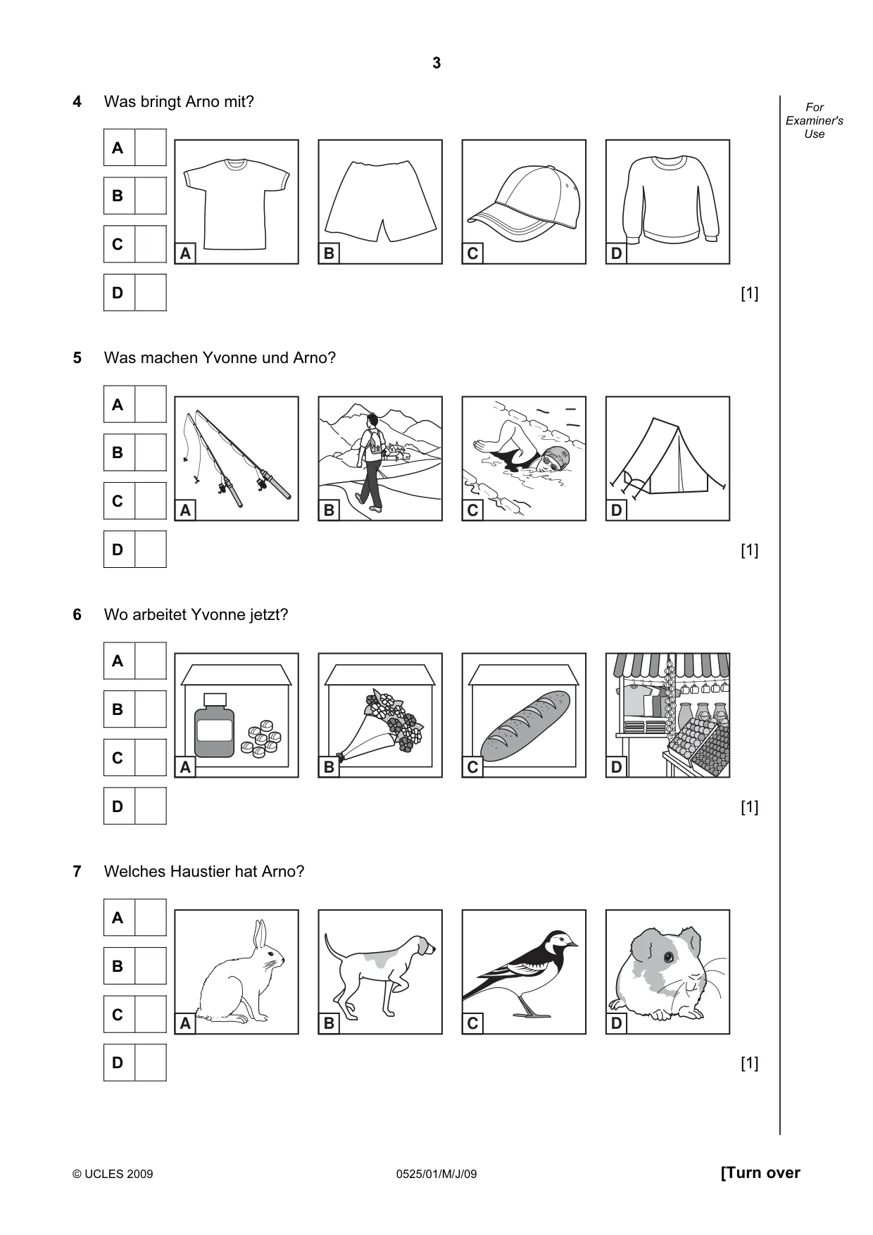Cambridge IGCSE German - Foreign Language 0525 2009 May/June Paper 1 · Variant 1 question paper, page 3 of 12