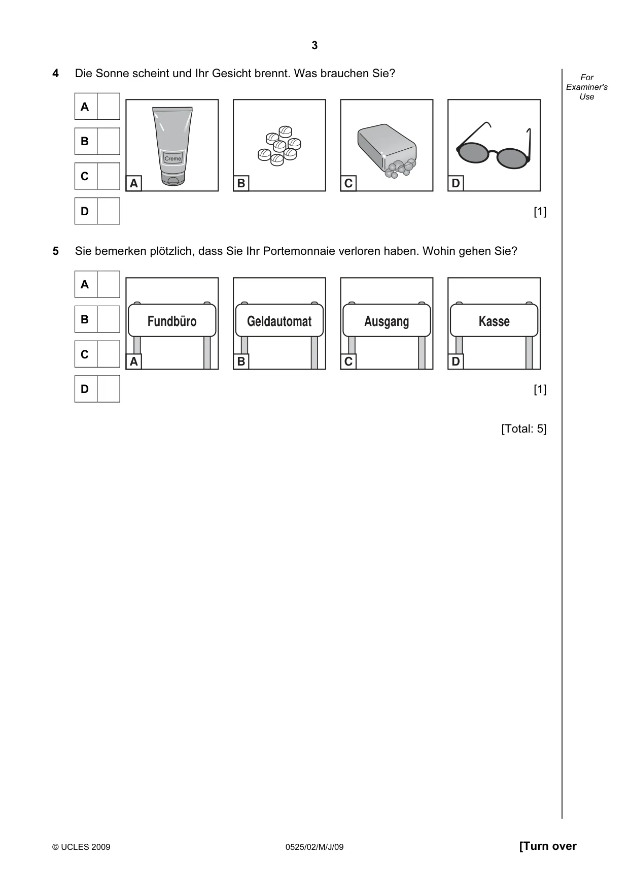 Cambridge IGCSE German - Foreign Language 0525 2009 May/June Paper 2 · Variant 1 question paper, page 3 of 16