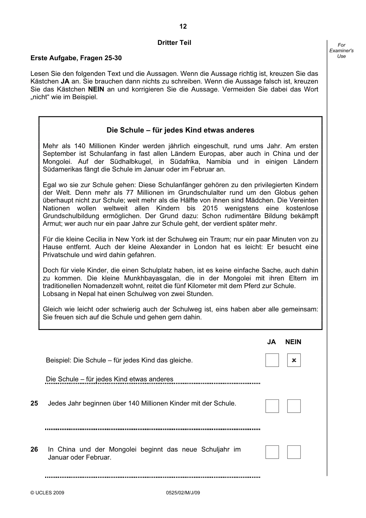 Cambridge IGCSE German - Foreign Language 0525 2009 May/June Paper 2 · Variant 1 question paper, page 12 of 16