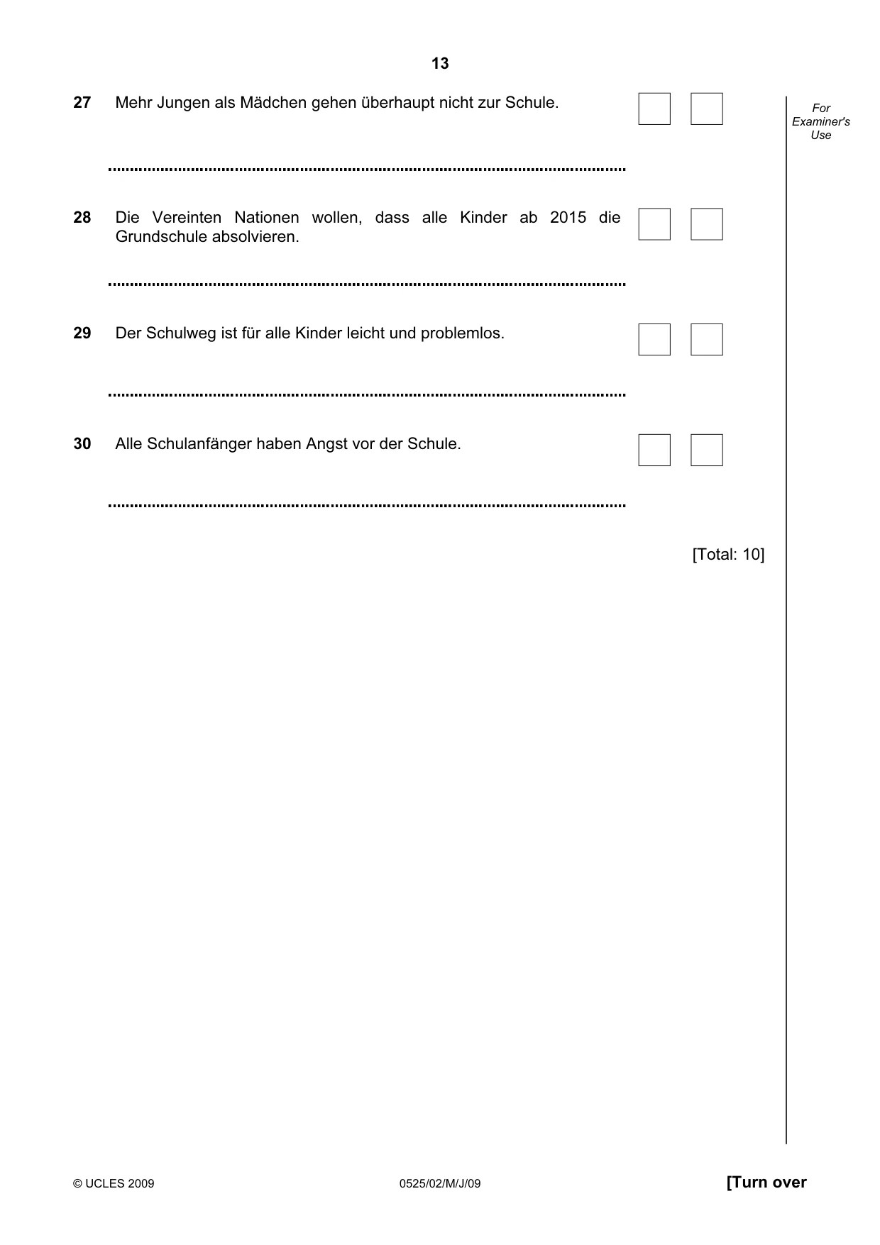 Cambridge IGCSE German - Foreign Language 0525 2009 May/June Paper 2 · Variant 1 question paper, page 13 of 16