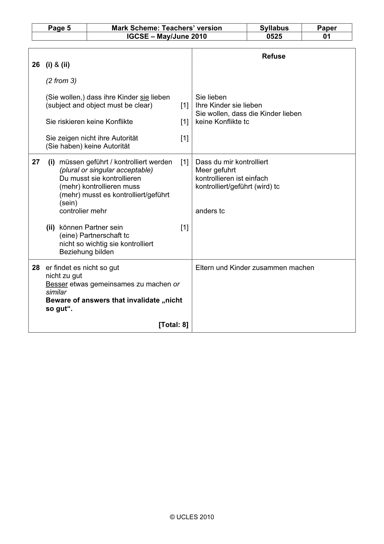 Mark scheme, page 5 of 15