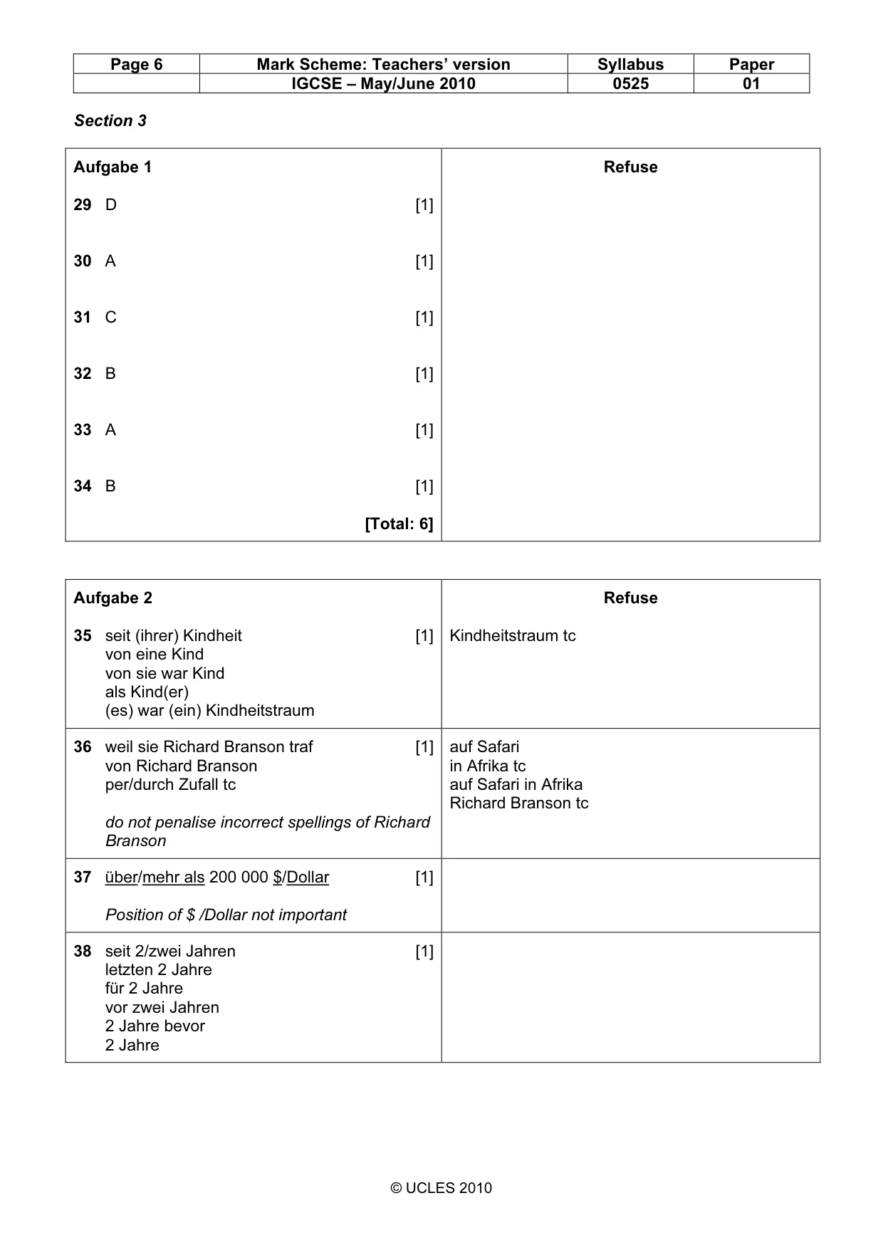 Mark scheme, page 6 of 15