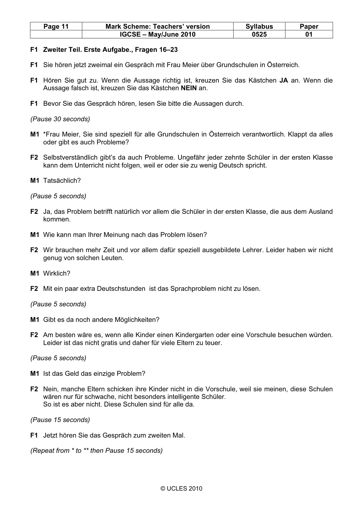 Mark scheme, page 11 of 15