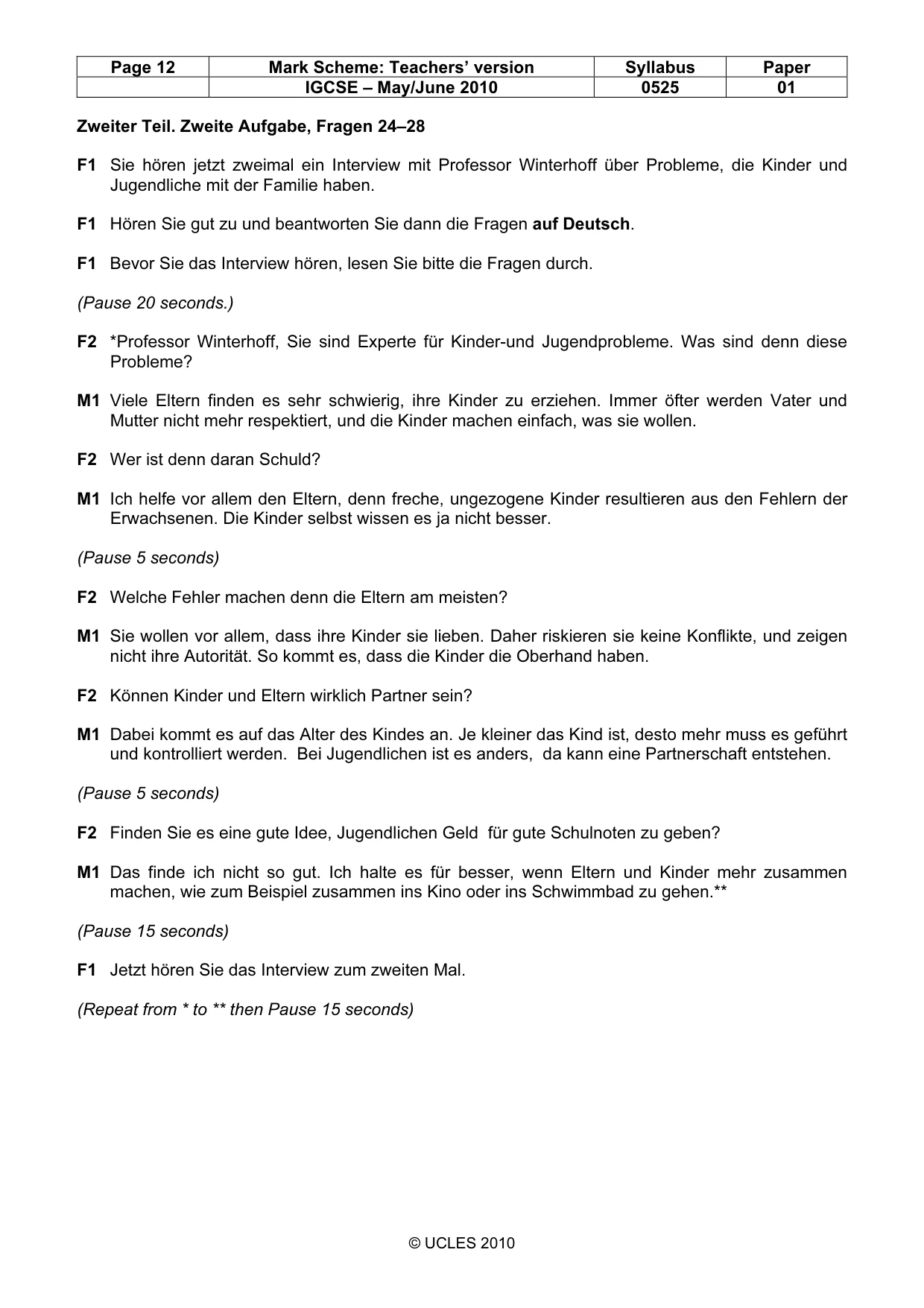 Mark scheme, page 12 of 15