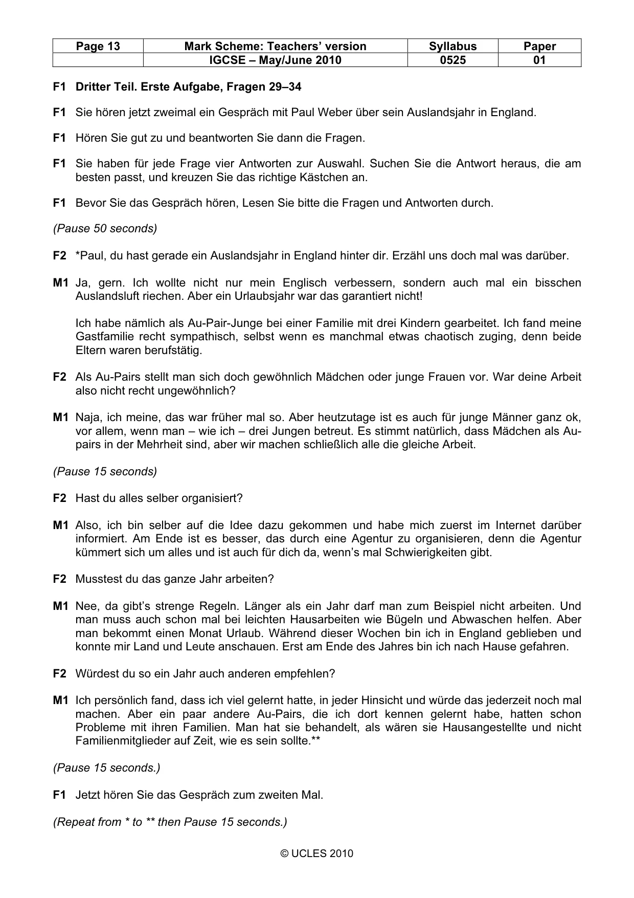 Mark scheme, page 13 of 15