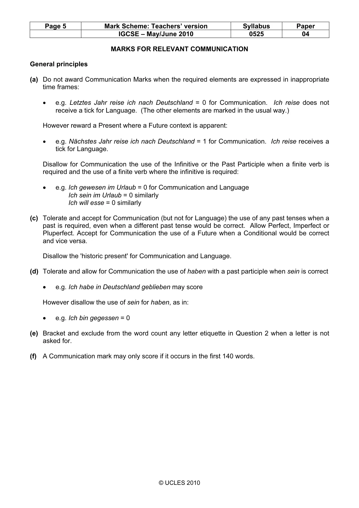 Mark scheme, page 5 of 15