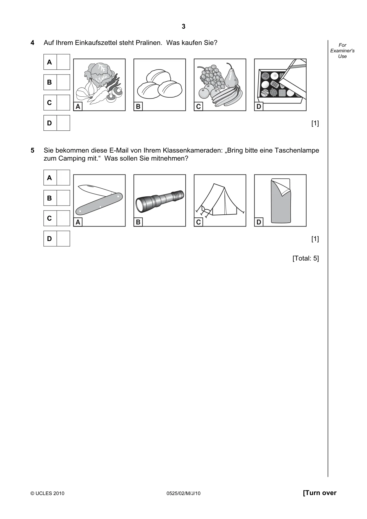 Cambridge IGCSE German - Foreign Language 0525 2010 May/June Paper 2 · Variant 1 question paper, page 3 of 16