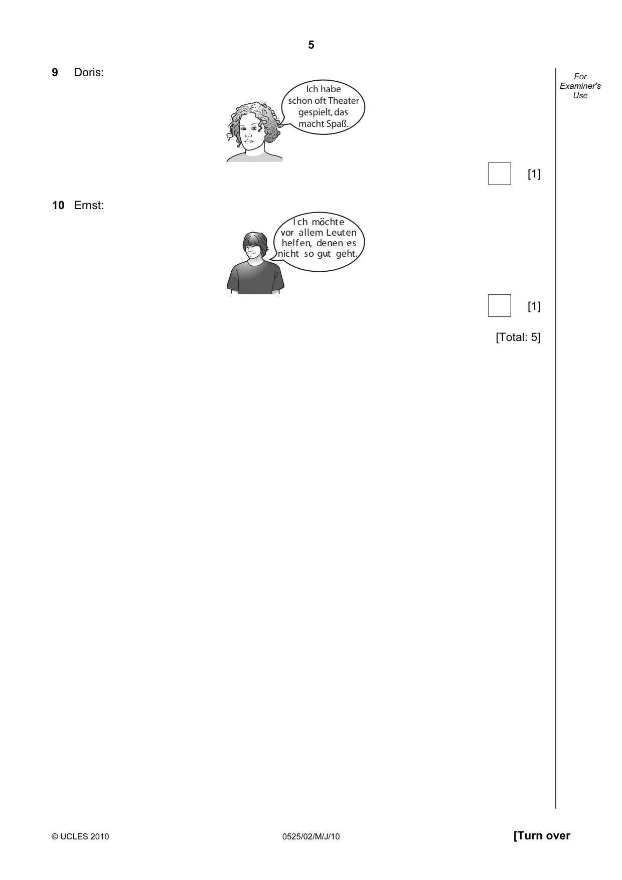 Cambridge IGCSE German - Foreign Language 0525 2010 May/June Paper 2 · Variant 1 question paper, page 5 of 16