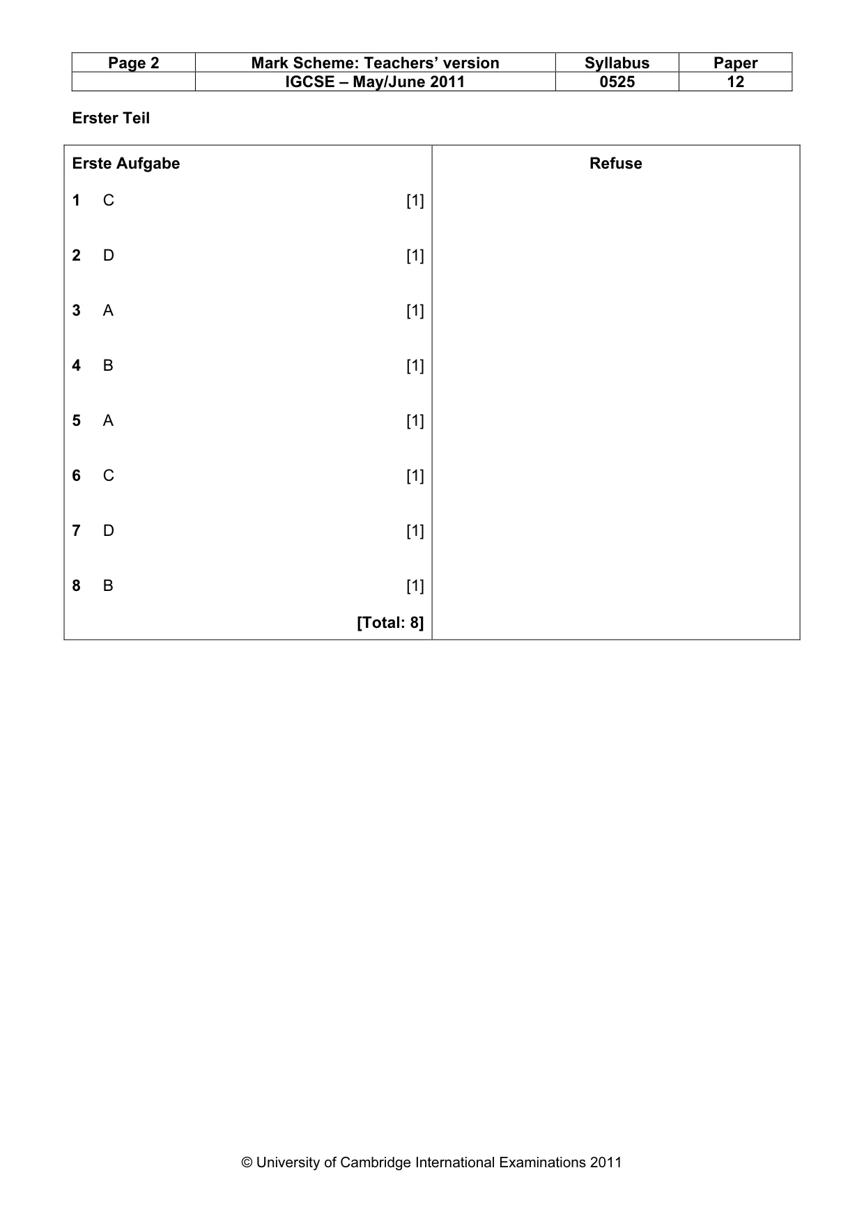 Mark scheme, page 2 of 7