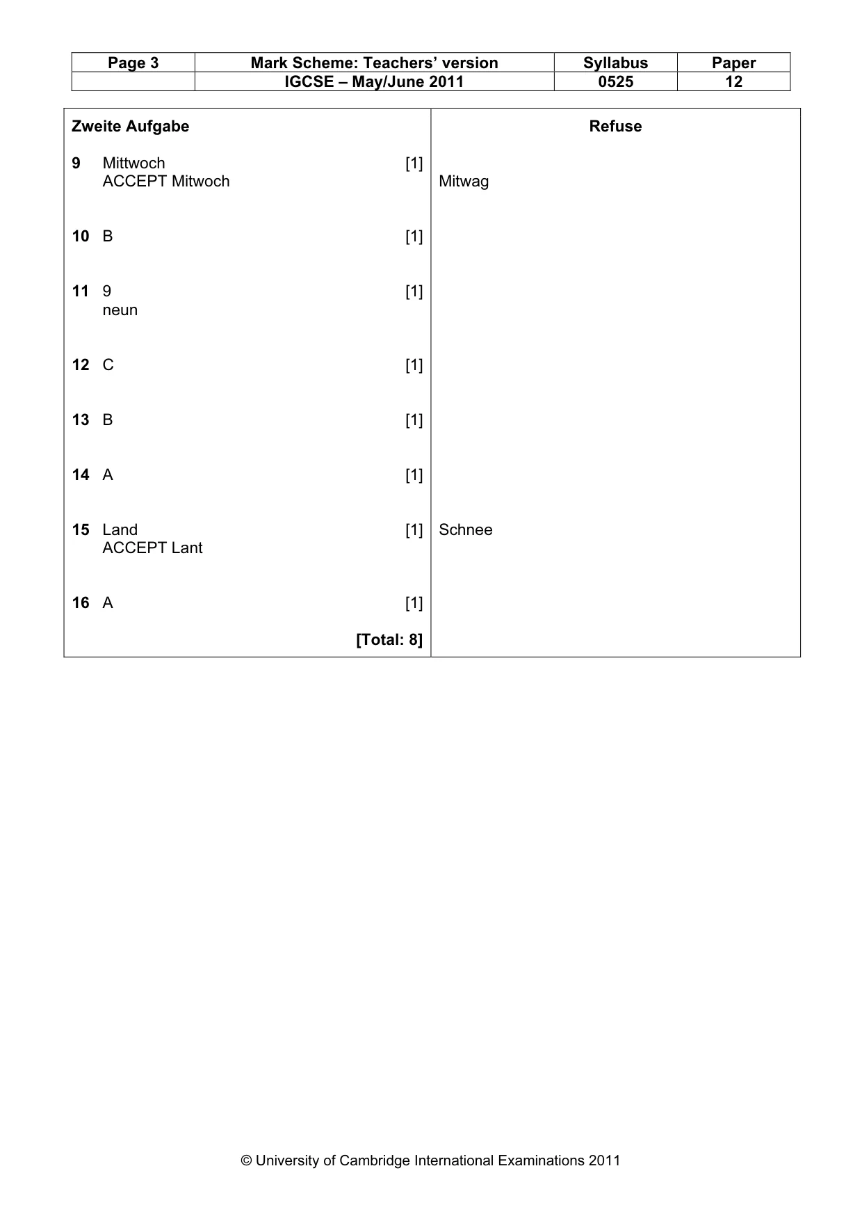 Mark scheme, page 3 of 7