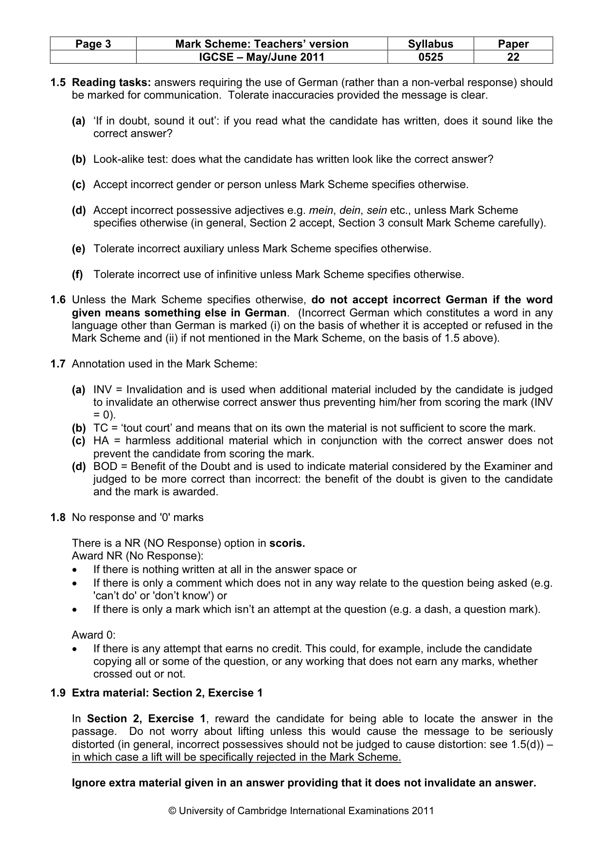 Mark scheme, page 3 of 12