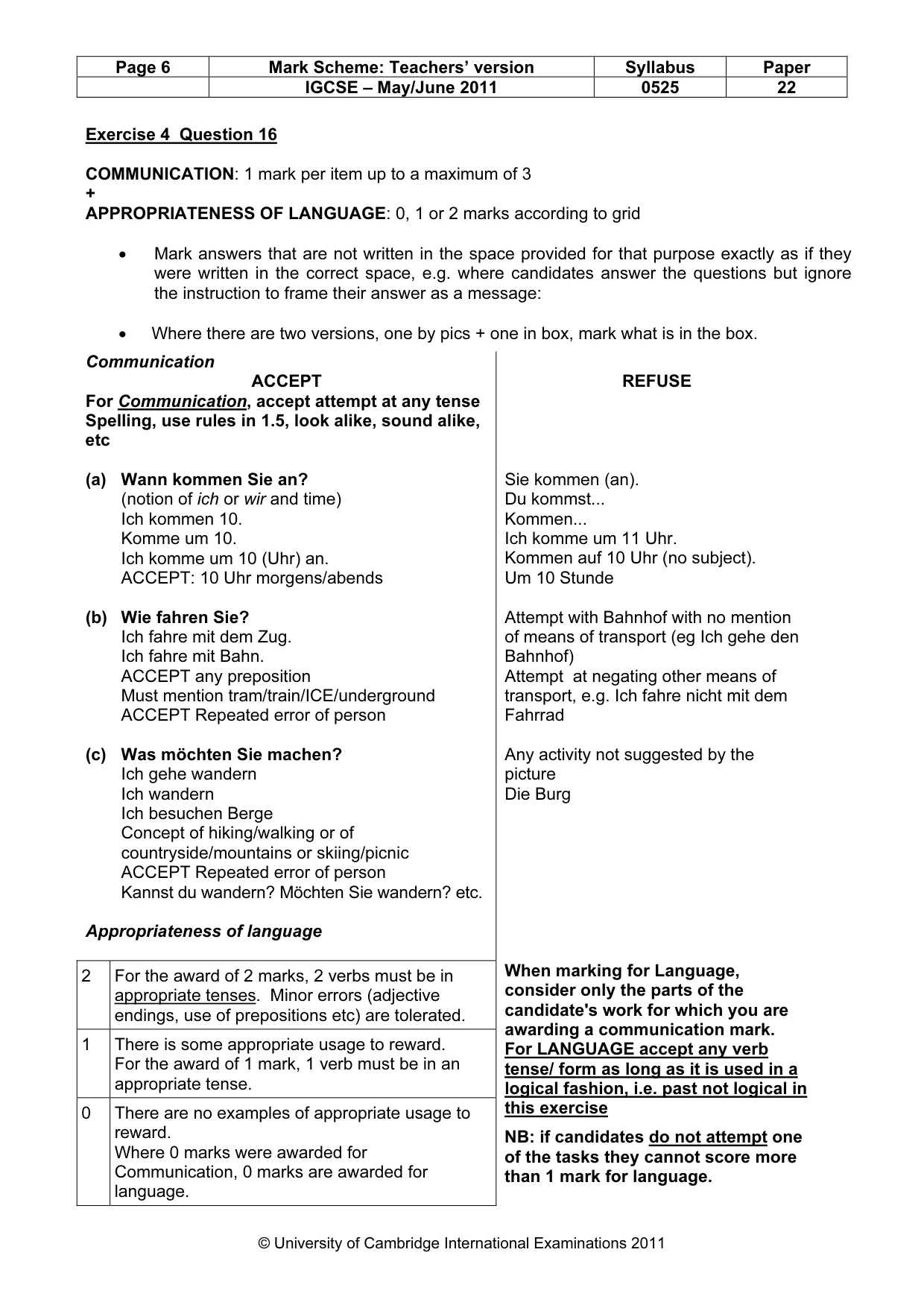 Mark scheme, page 6 of 12