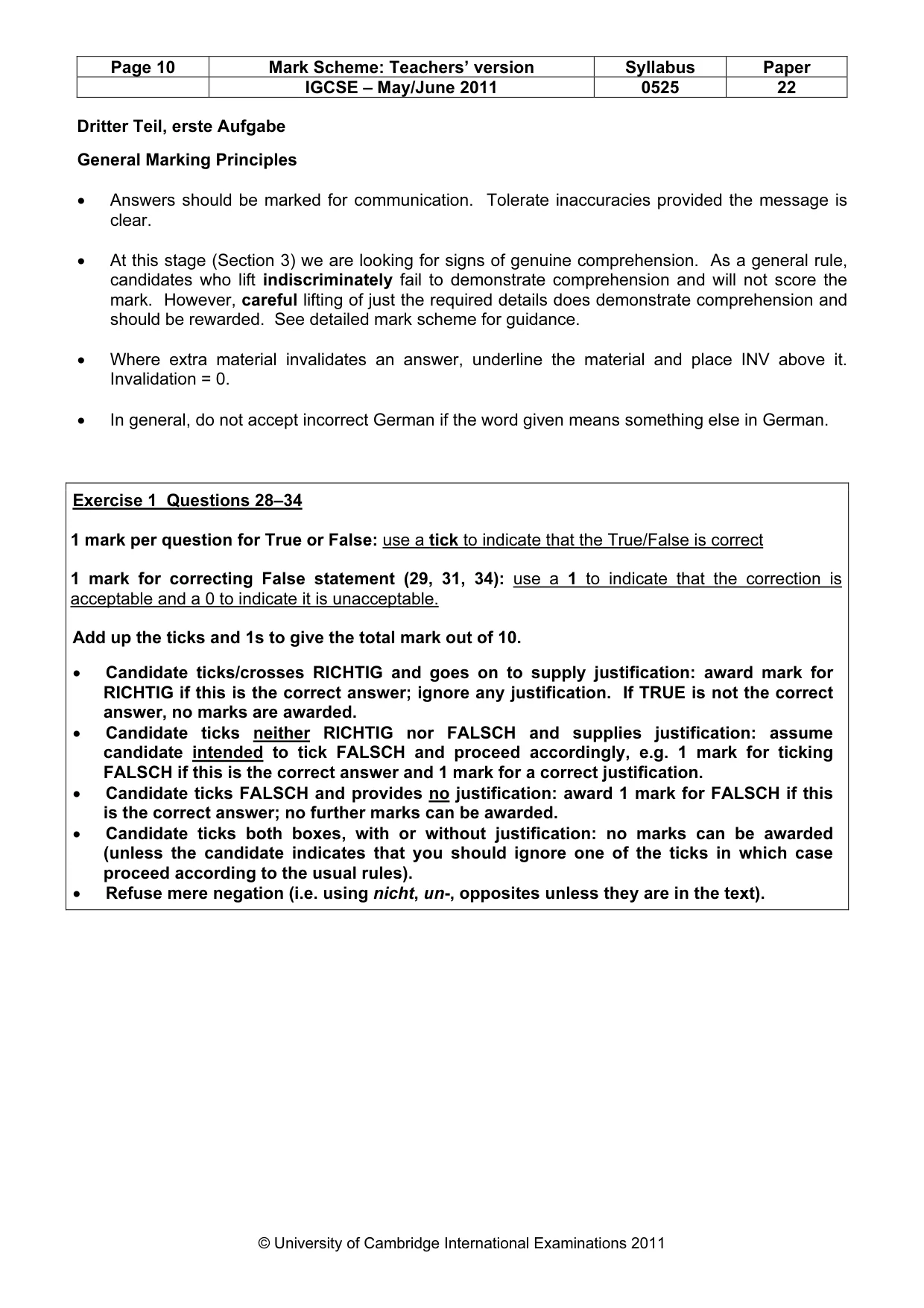 Mark scheme, page 10 of 12