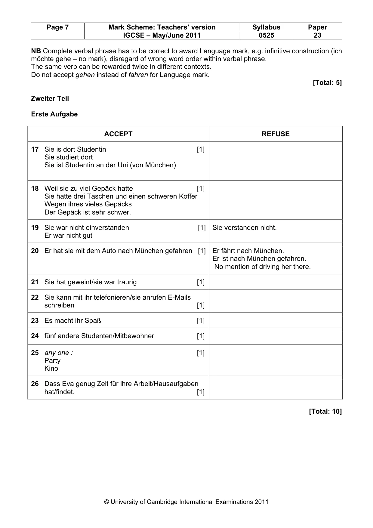 Mark scheme, page 7 of 12