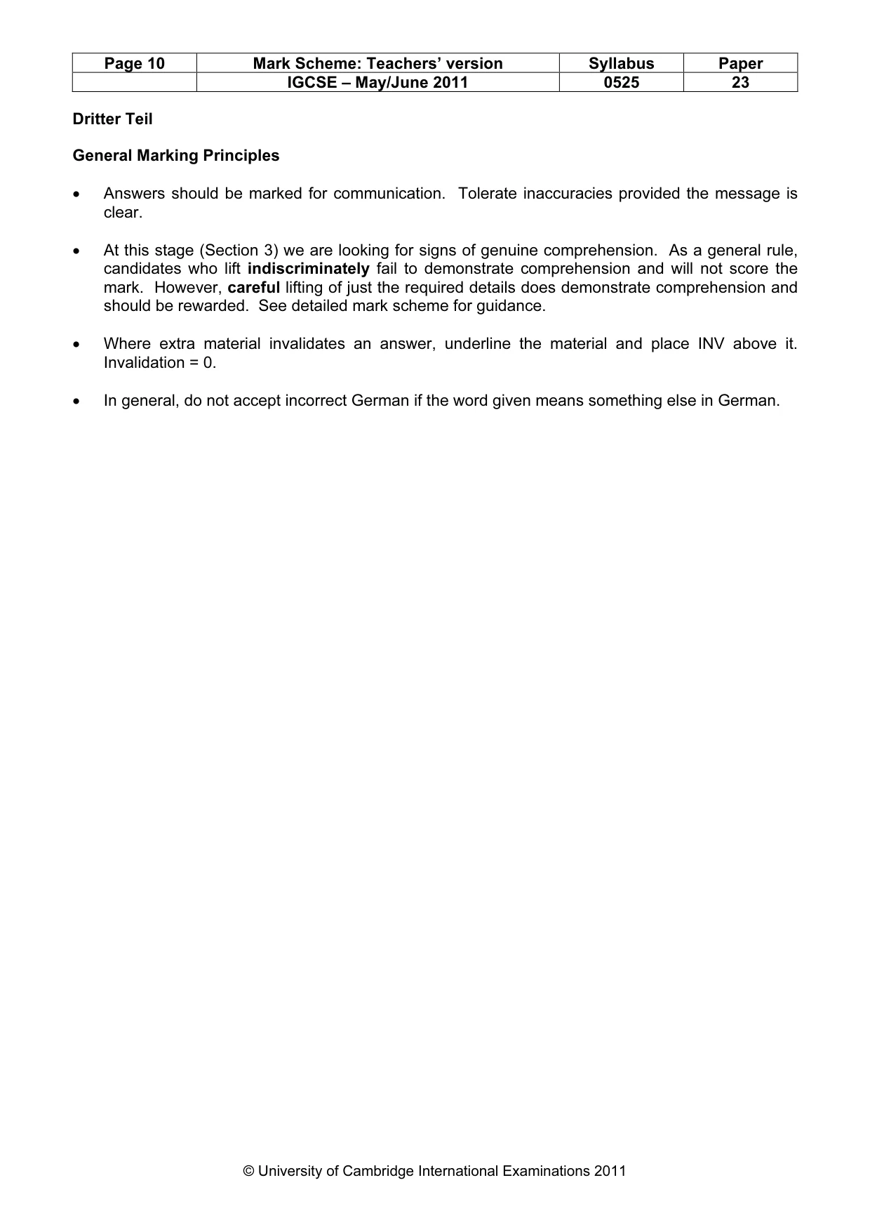 Mark scheme, page 10 of 12