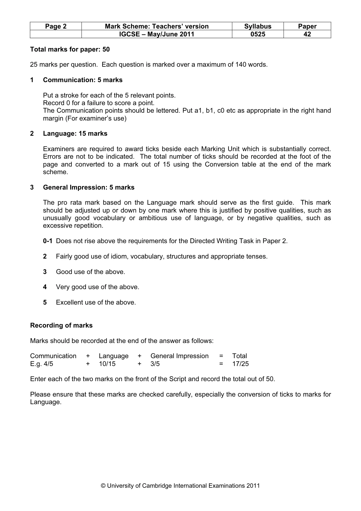 Mark scheme, page 2 of 15